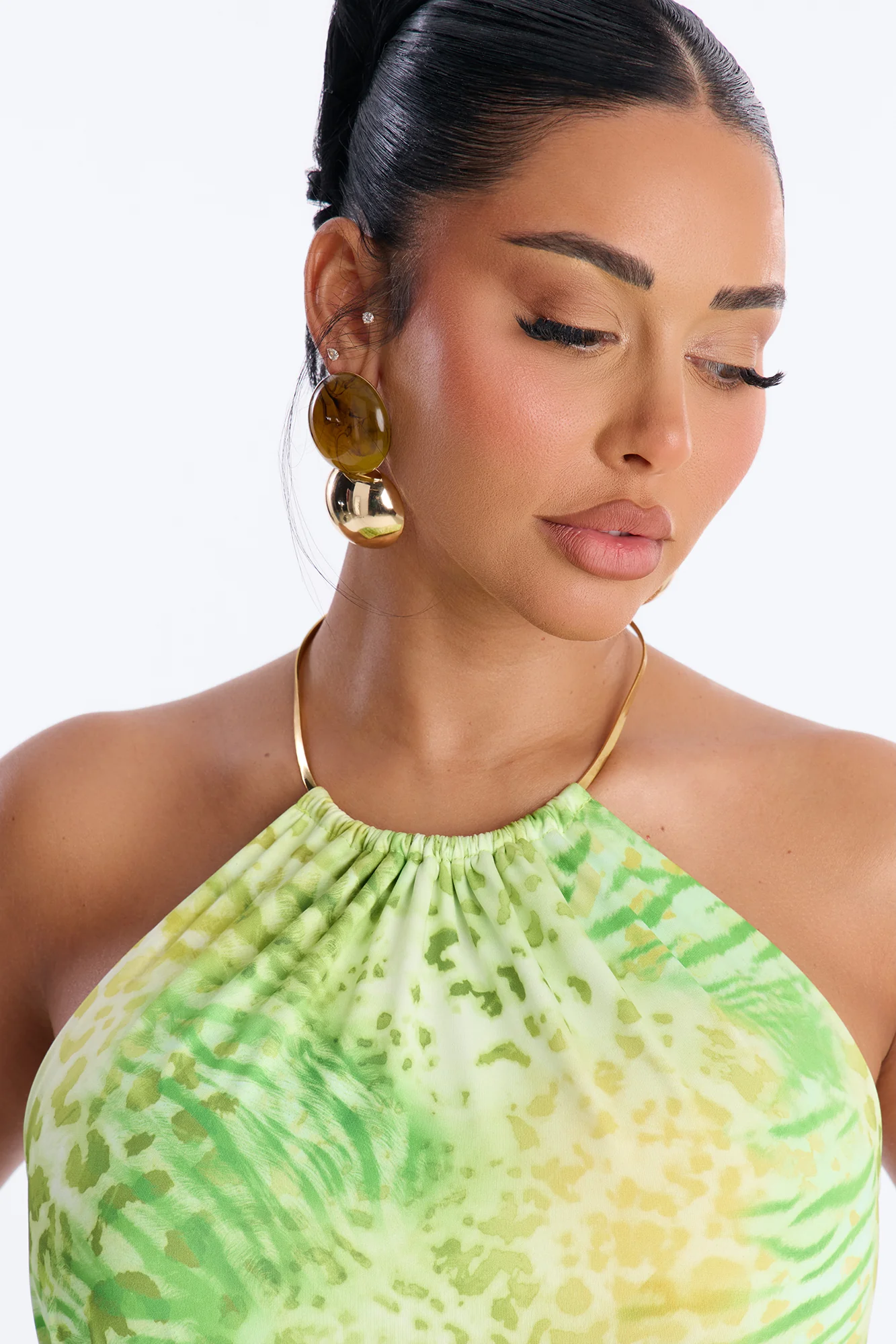 Dress To Impress Backless Maxi Dress - Lime - Image 3