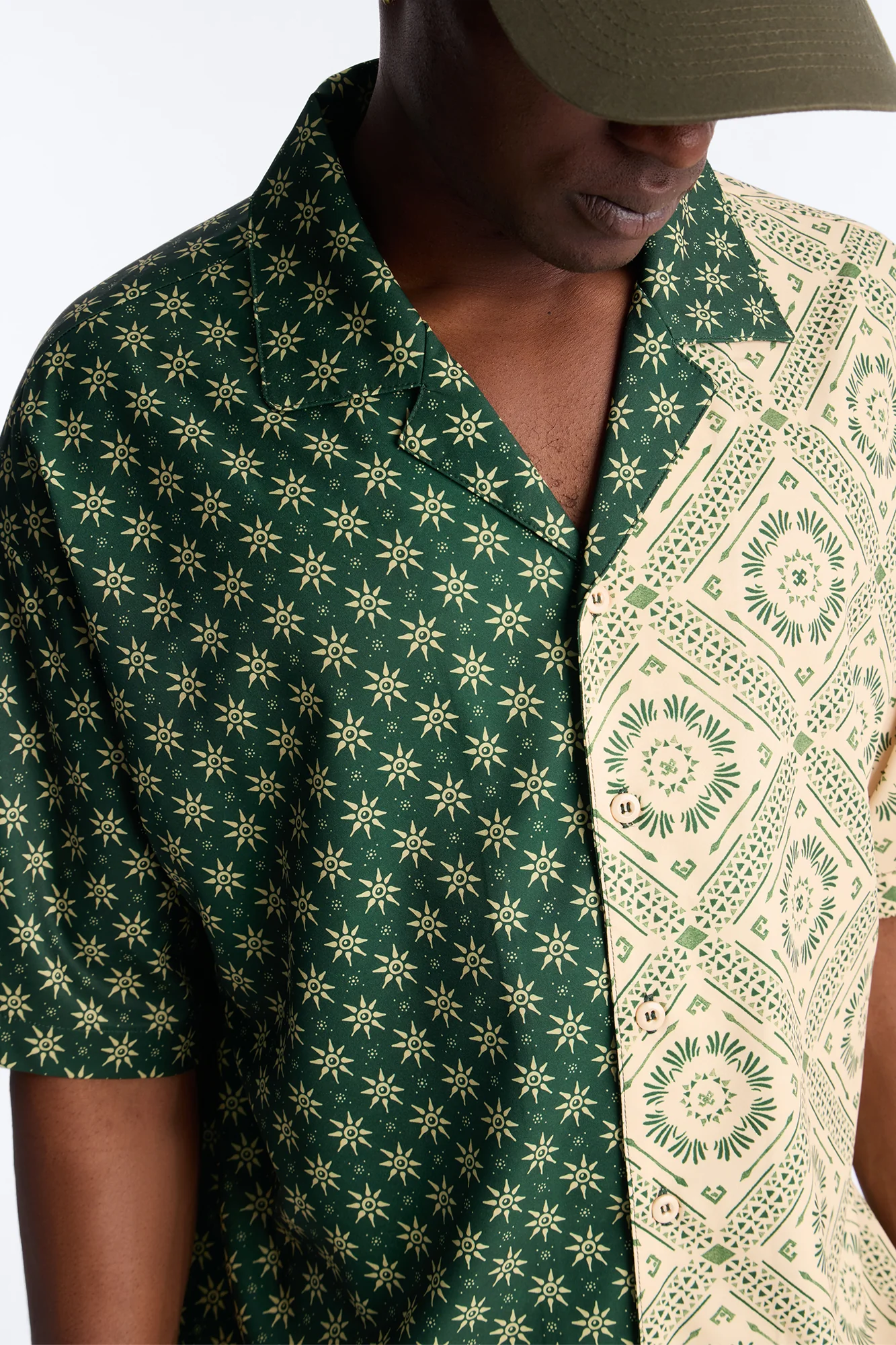 Driftwood Cuban Collar Button Up Shirt - Green - Image 3