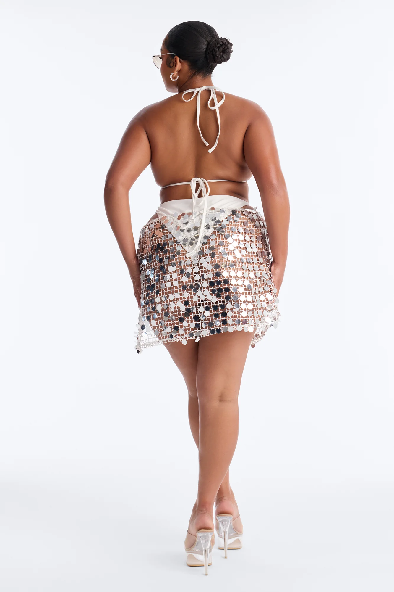 Drinks On The Beach Bikini And Coverup Skirt Set - Silver - Image 9