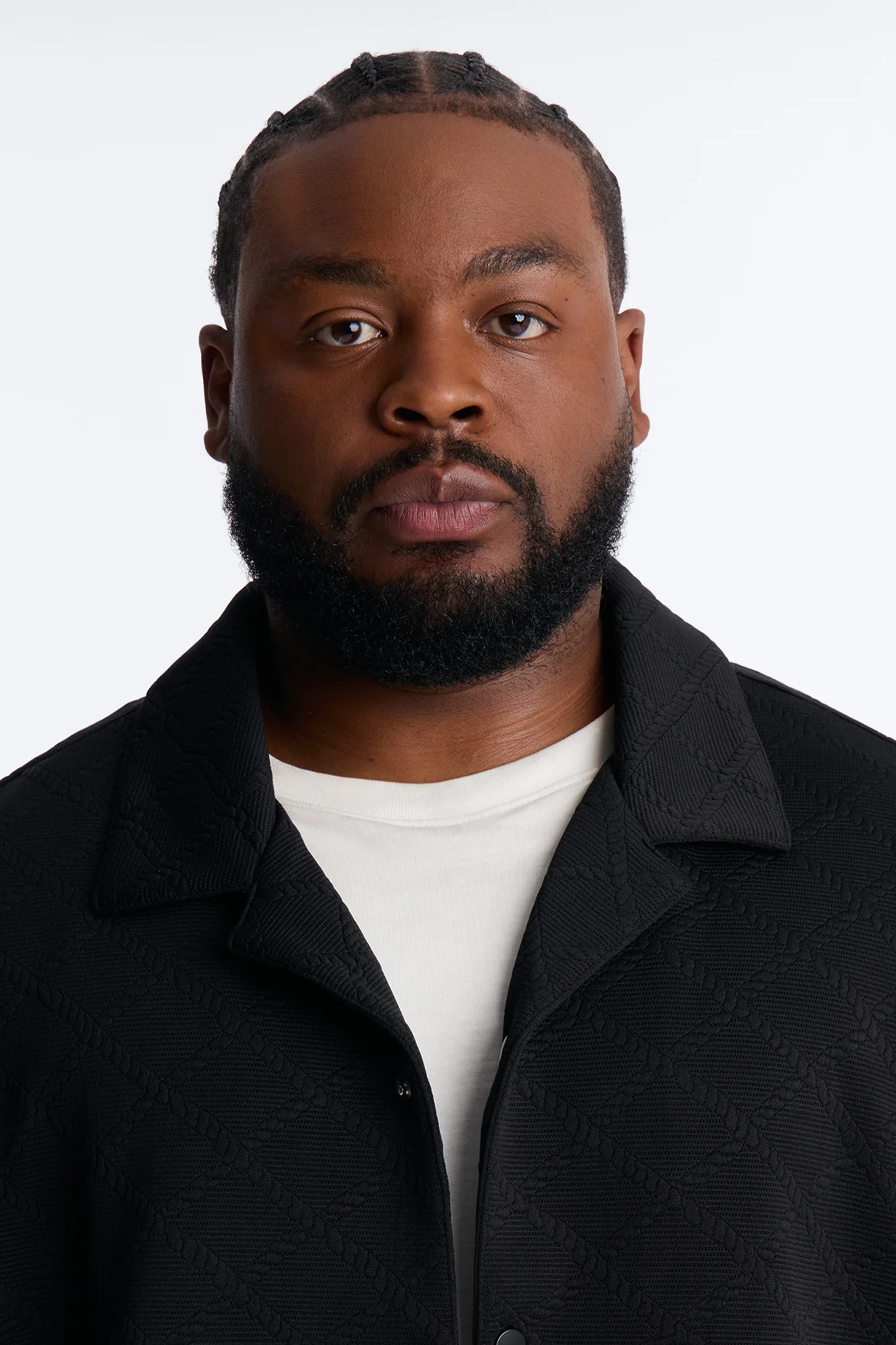 Duke Textured Cuban Button Up Shirt - Black - Image 7