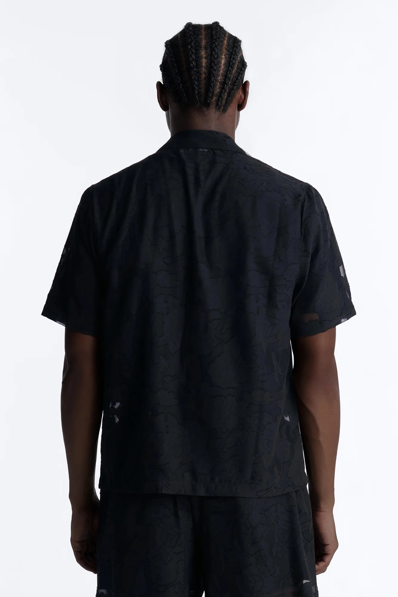Duskforged Desert Rose Cuban Collar Button Up Shirt - Black - Image 4