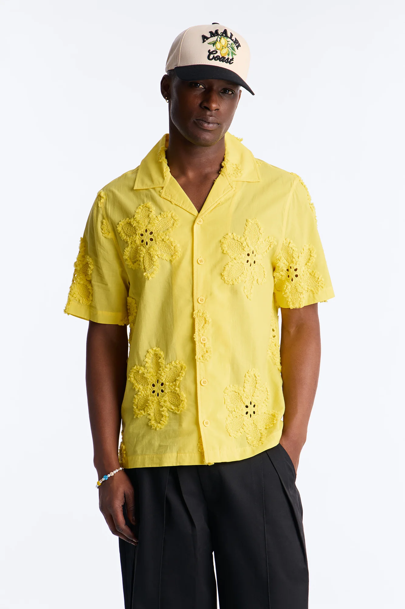 Dusty Bloom Cuban Collar Shirt - Mustard - Image 2