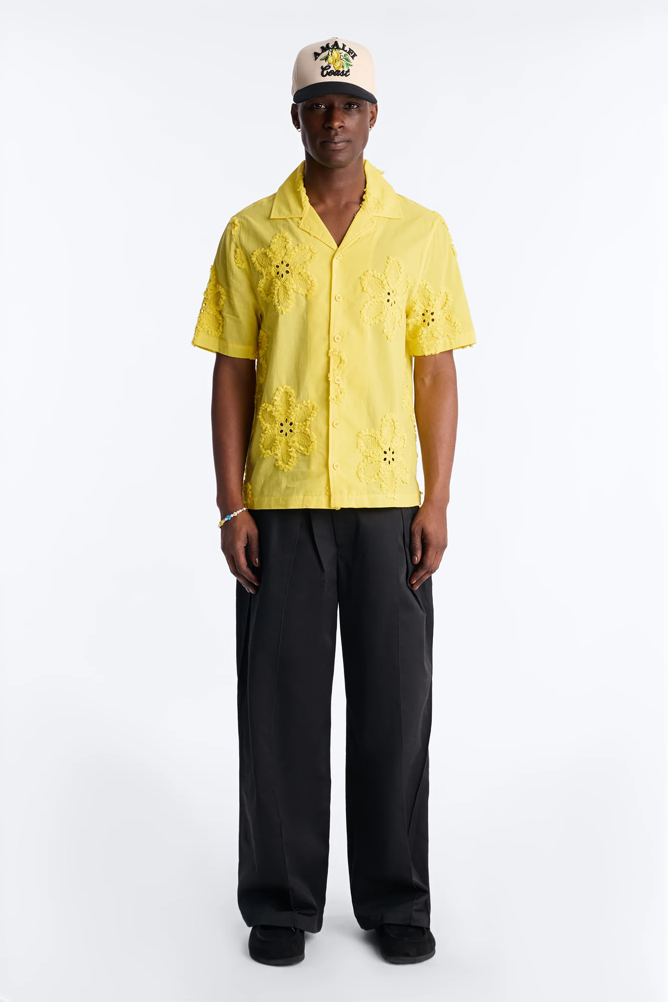 Dusty Bloom Cuban Collar Shirt - Mustard - Image 3