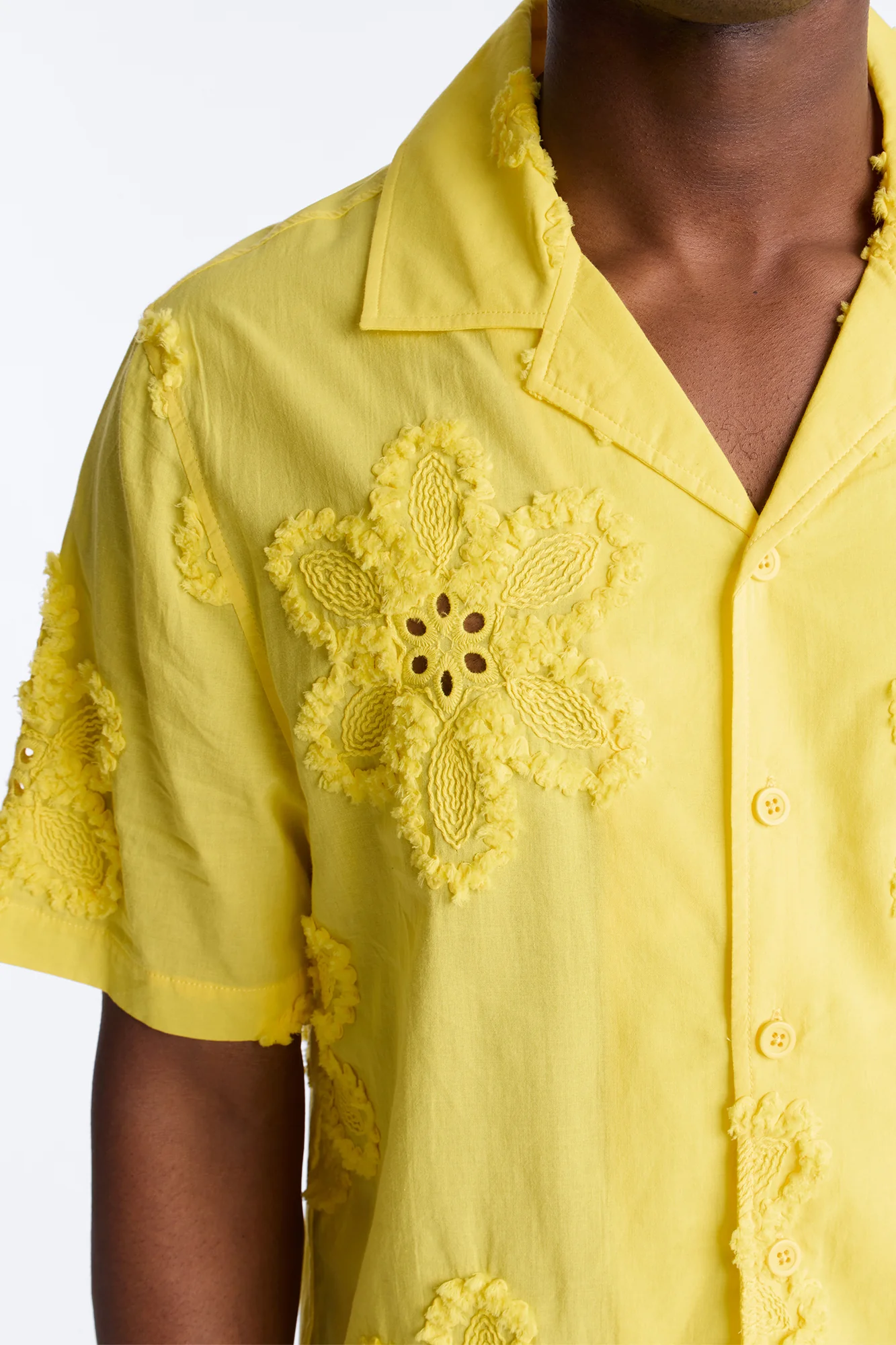 Dusty Bloom Cuban Collar Shirt - Mustard - Image 4