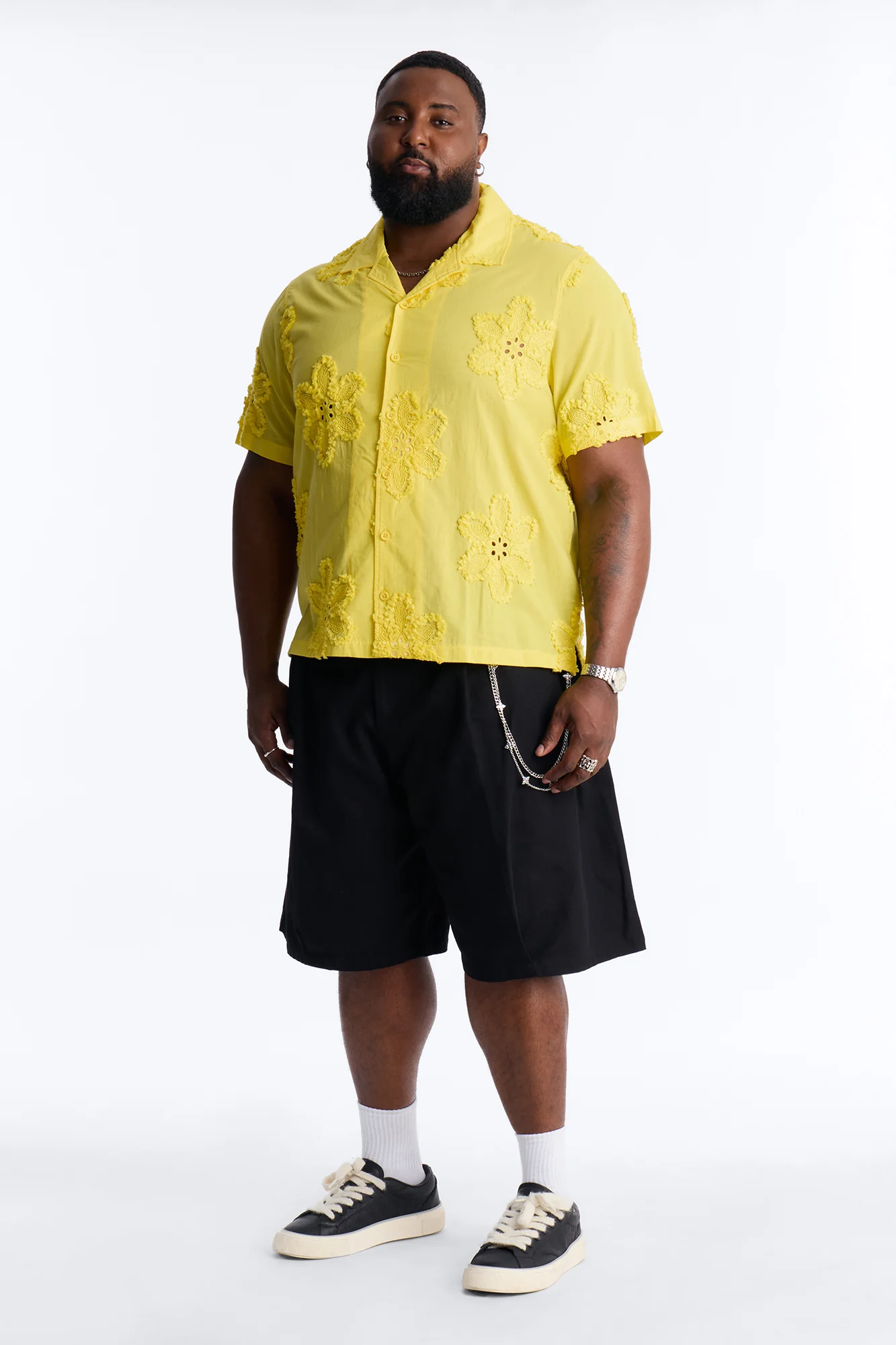 Dusty Bloom Cuban Collar Shirt - Mustard - Image 7