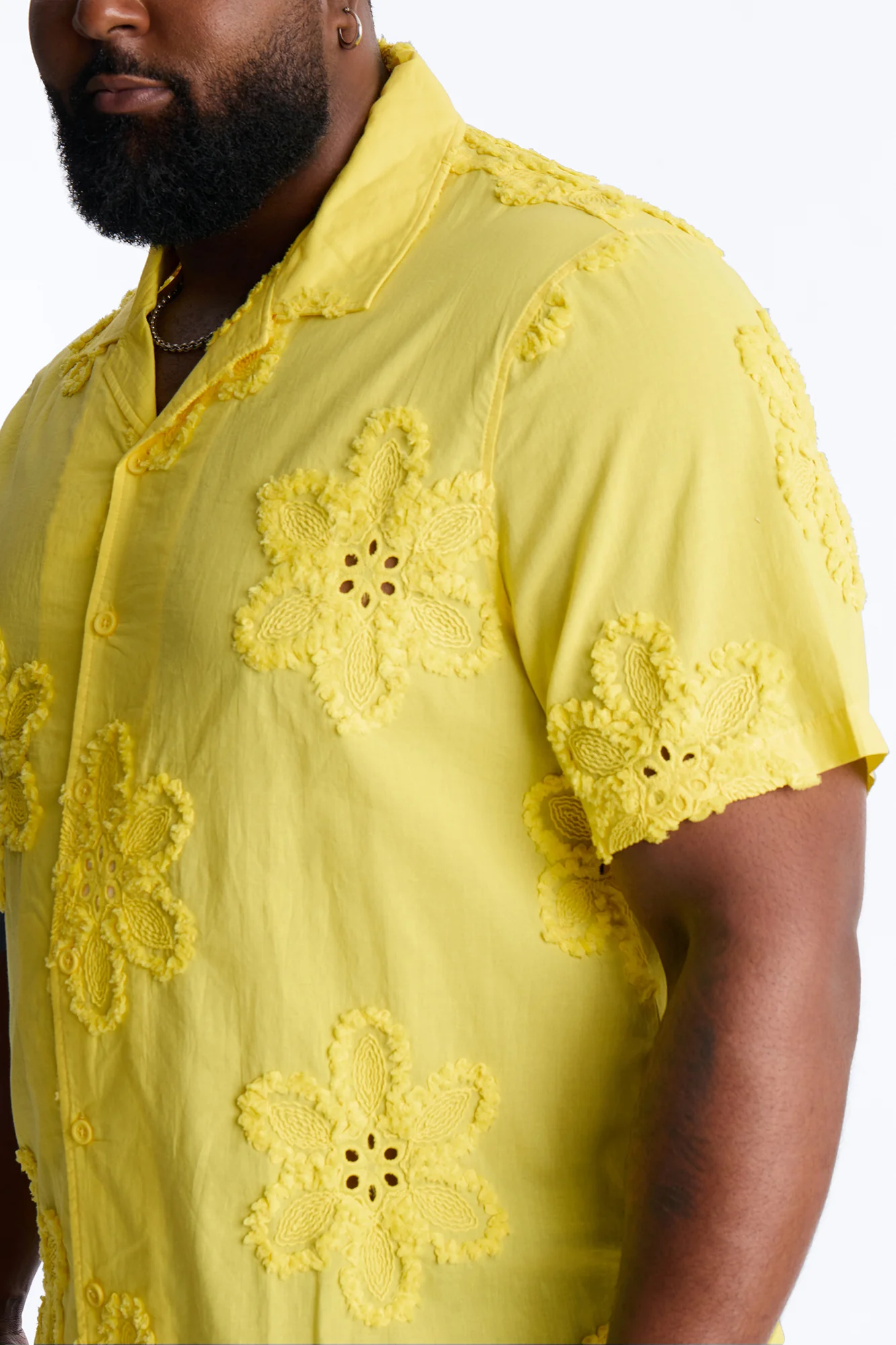 Dusty Bloom Cuban Collar Shirt - Mustard - Image 8