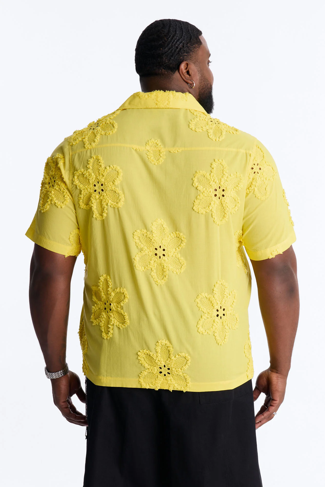 Dusty Bloom Cuban Collar Shirt - Mustard - Image 9