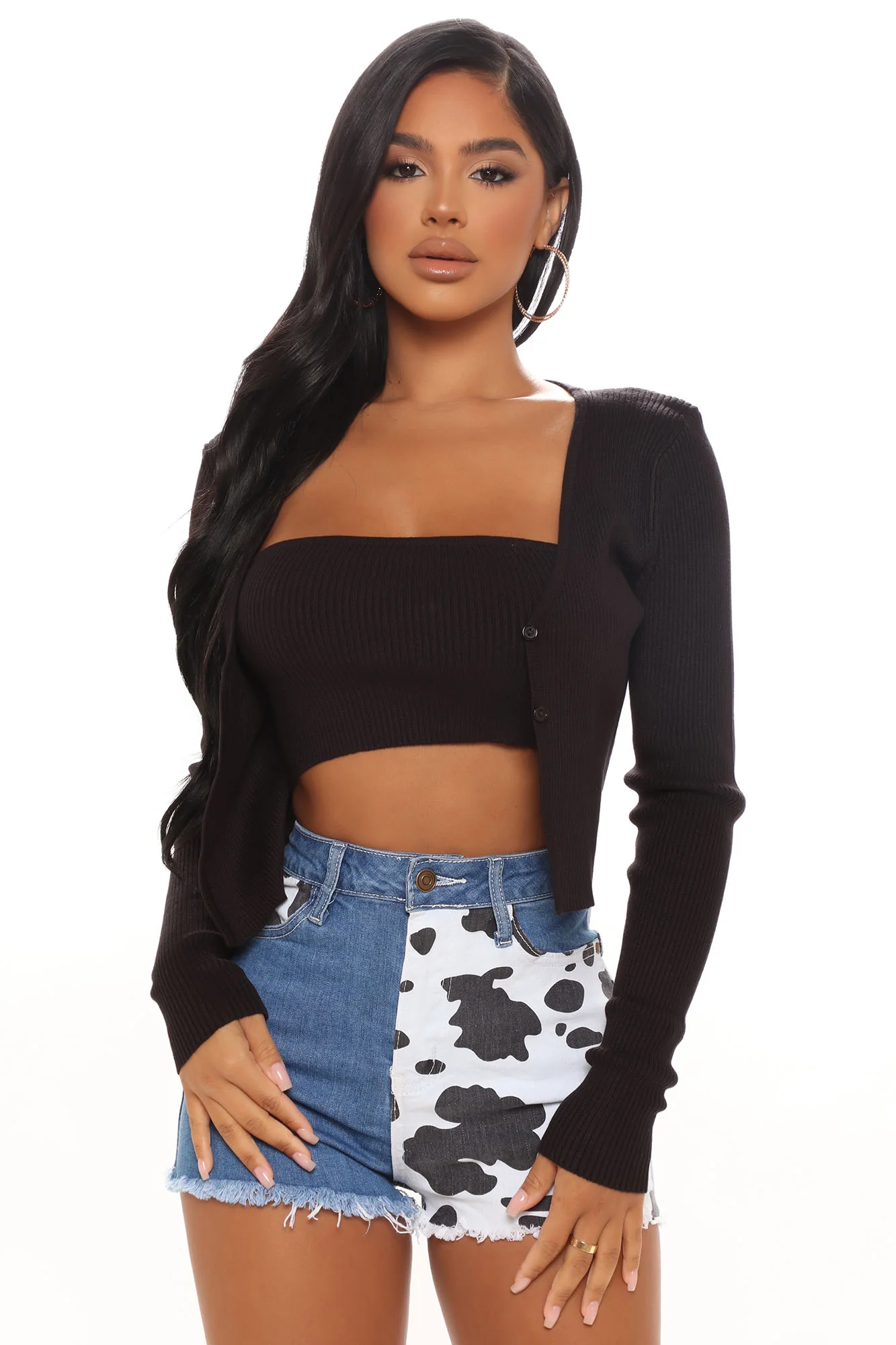 Early Sunsets Sweater Set - Black