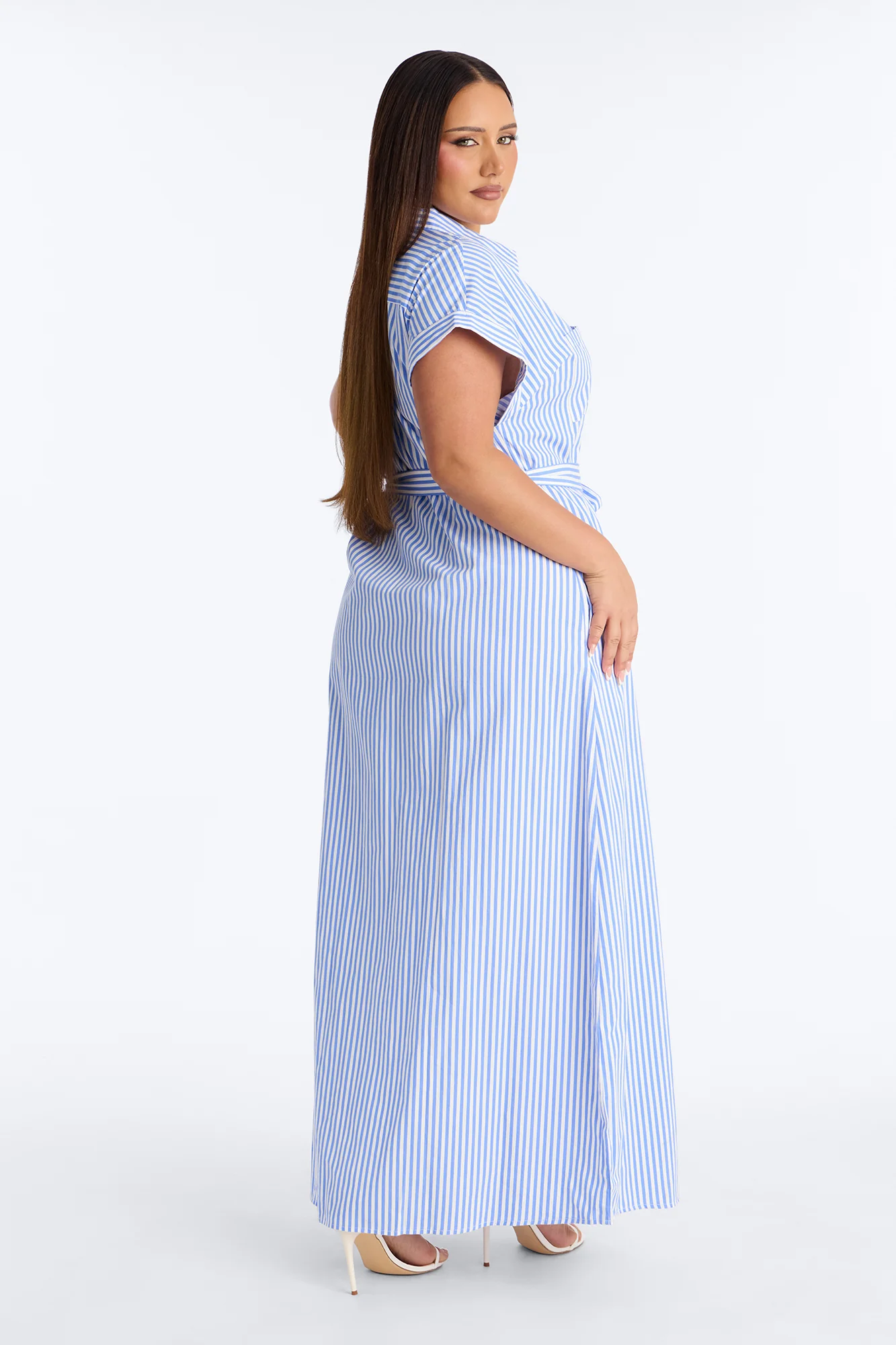 Easy Breezy Maxi Shirt Dress - Blue/combo - Image 7