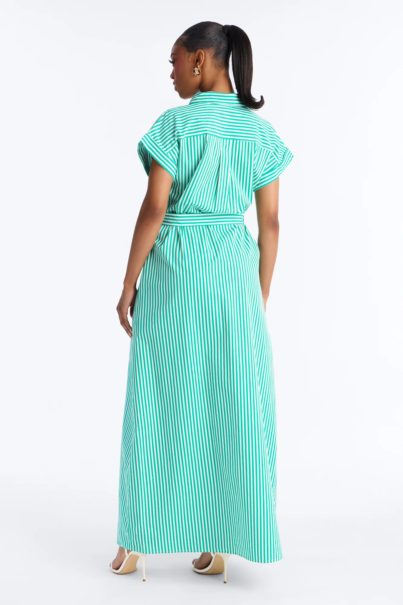Easy Breezy Maxi Shirt Dress - Green/combo - Image 4