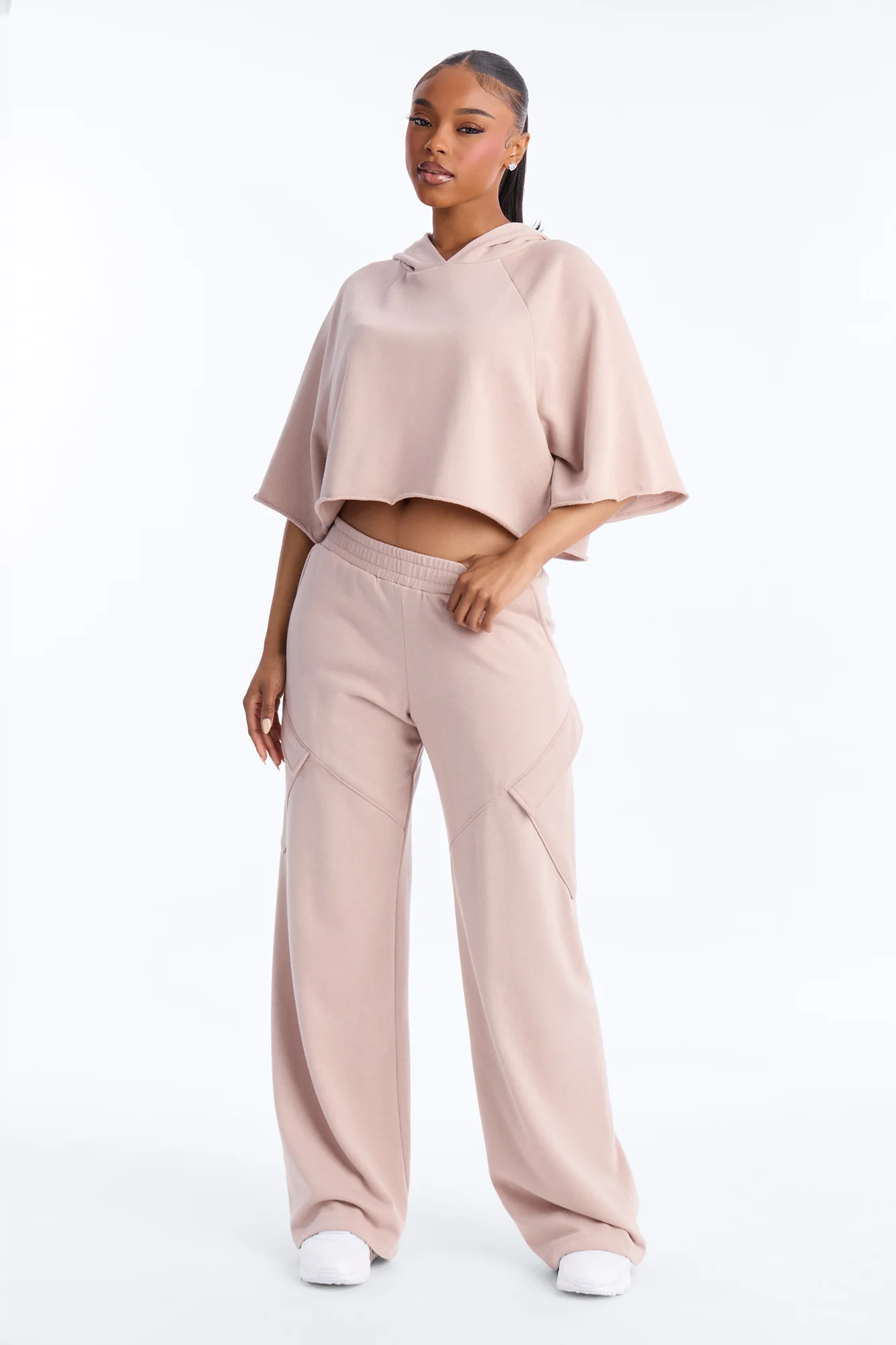 Easy Days French Terry Lounge Top - Taupe - Image 2