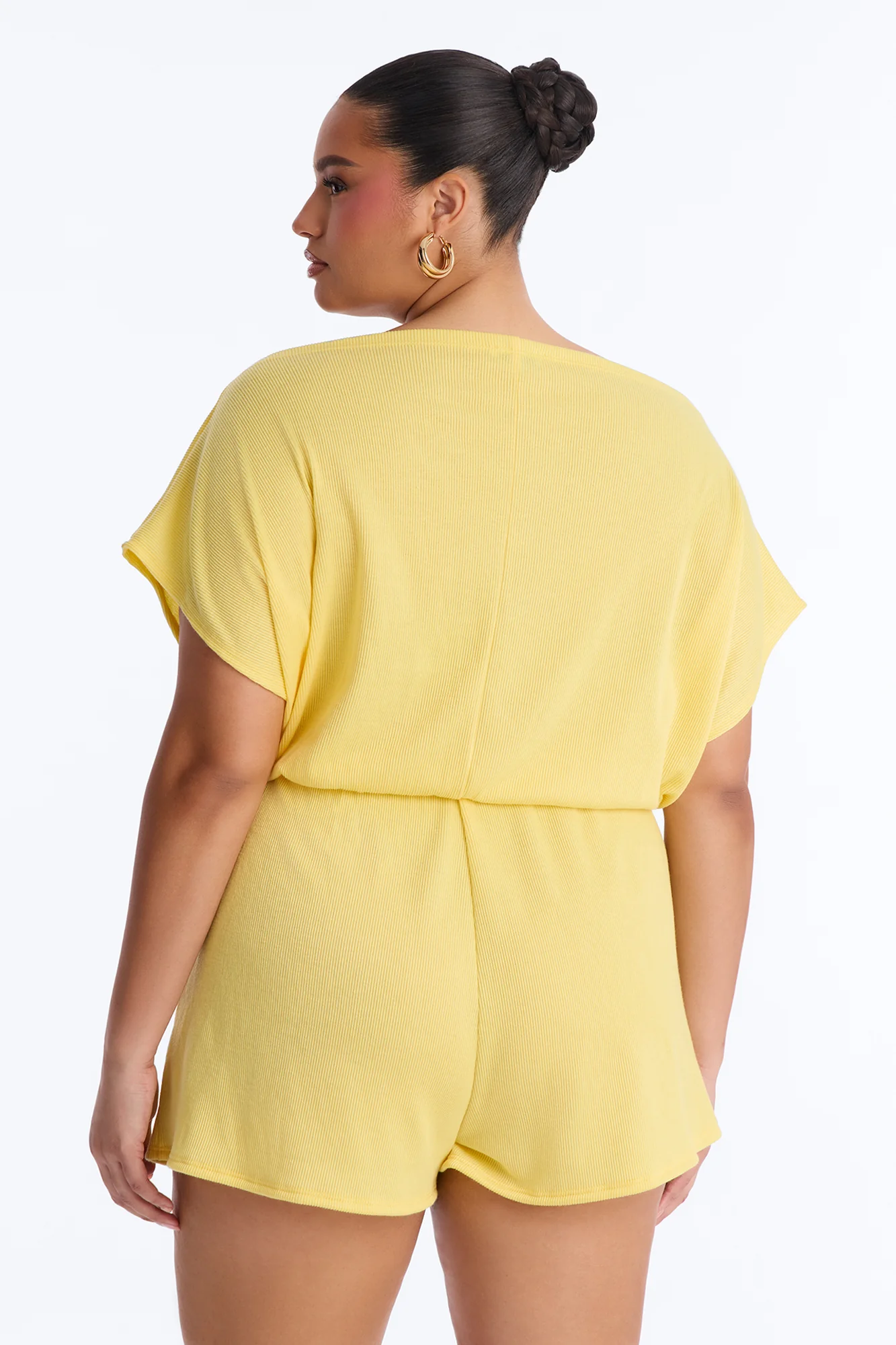 Easy Does It Ribbed Romper - Yellow - Image 8