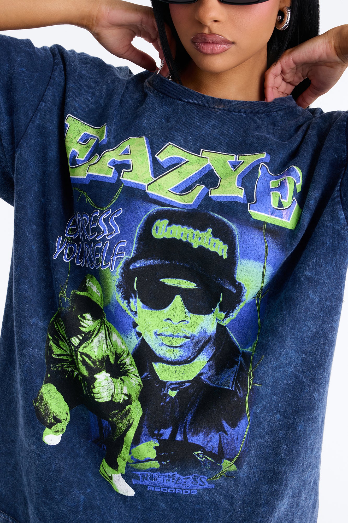 EazyE Navy Washed Oversized Tee - Navy Wash - Image 3