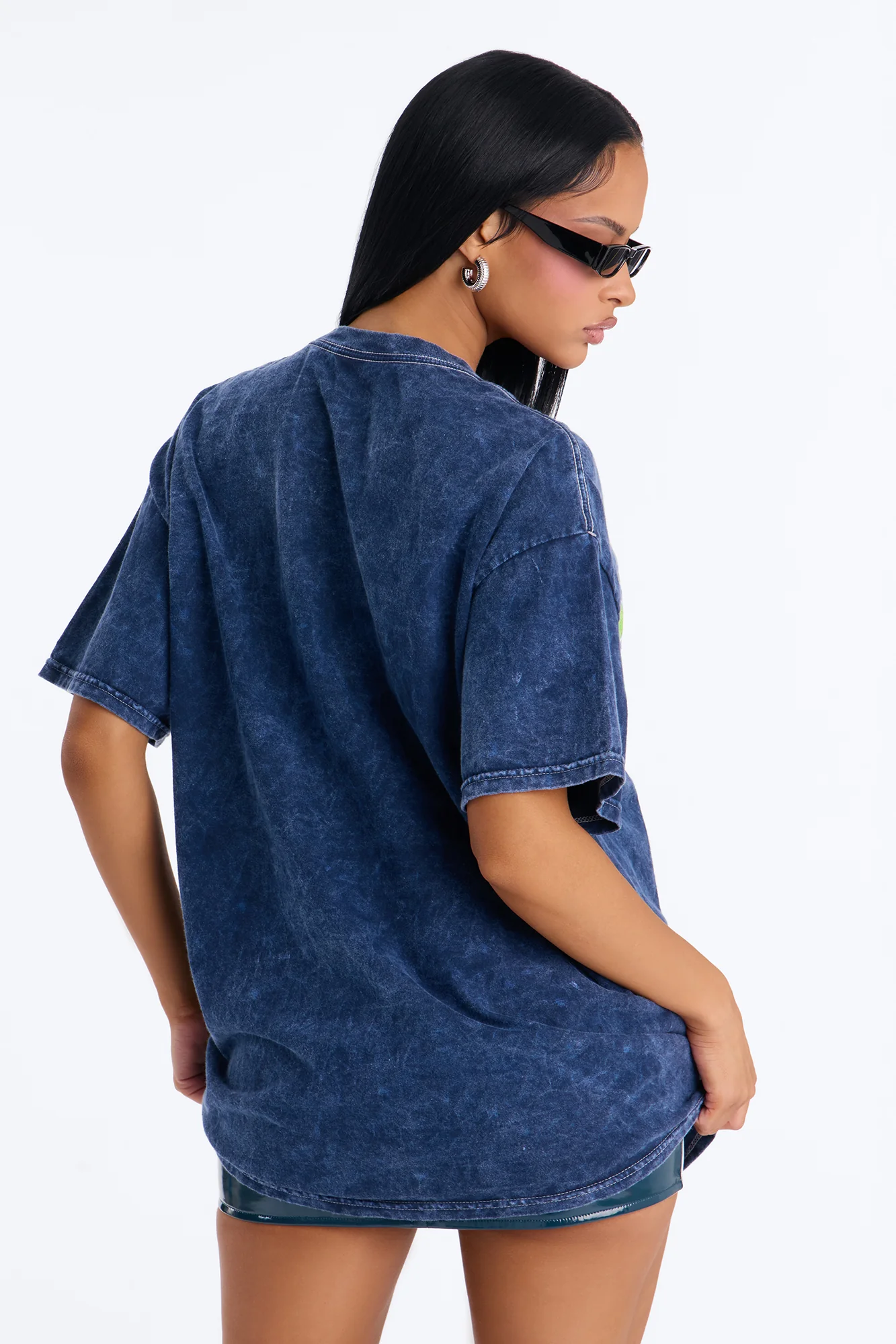 EazyE Navy Washed Oversized Tee - Navy Wash - Image 4