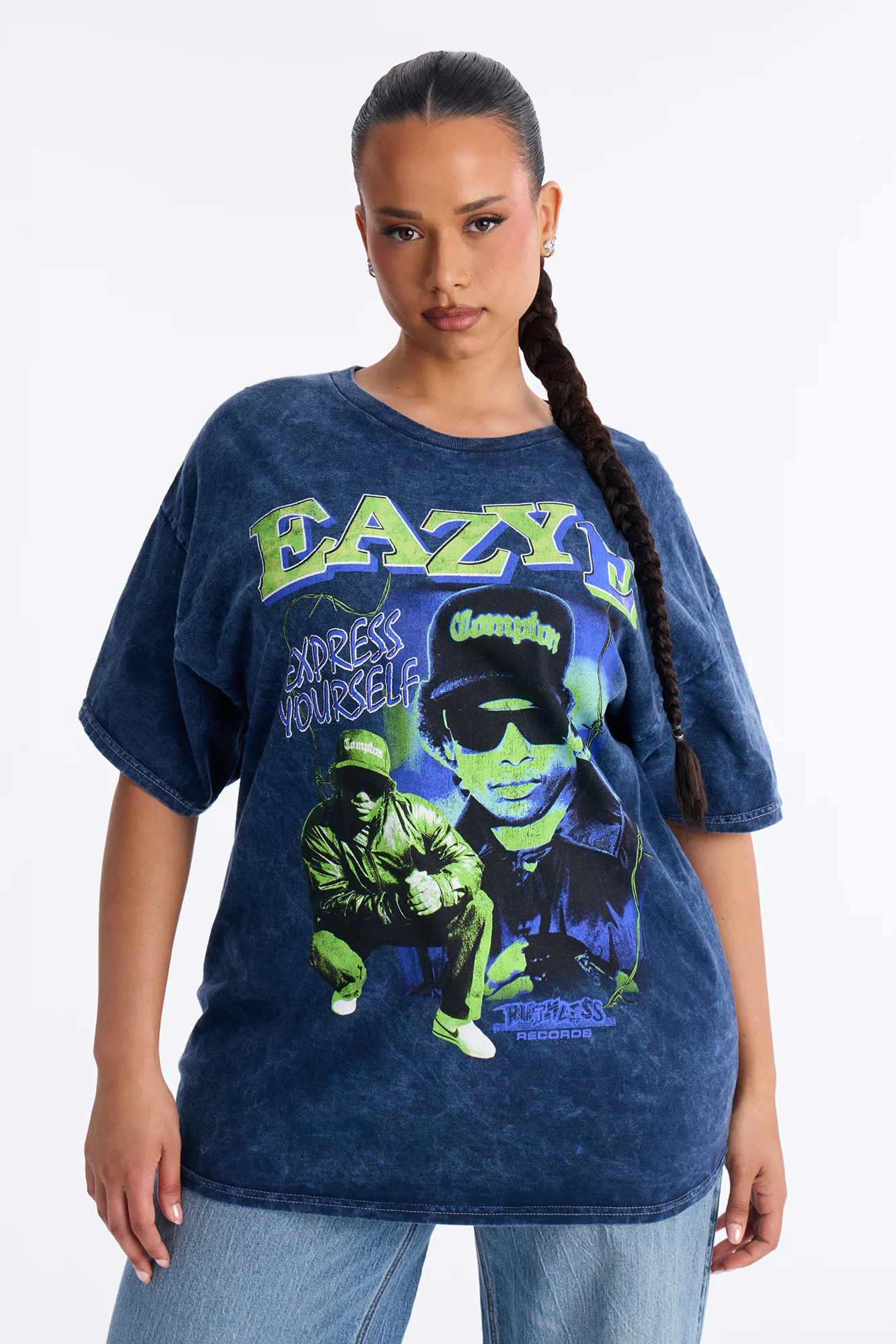 EazyE Navy Washed Oversized Tee - Navy Wash - Image 5