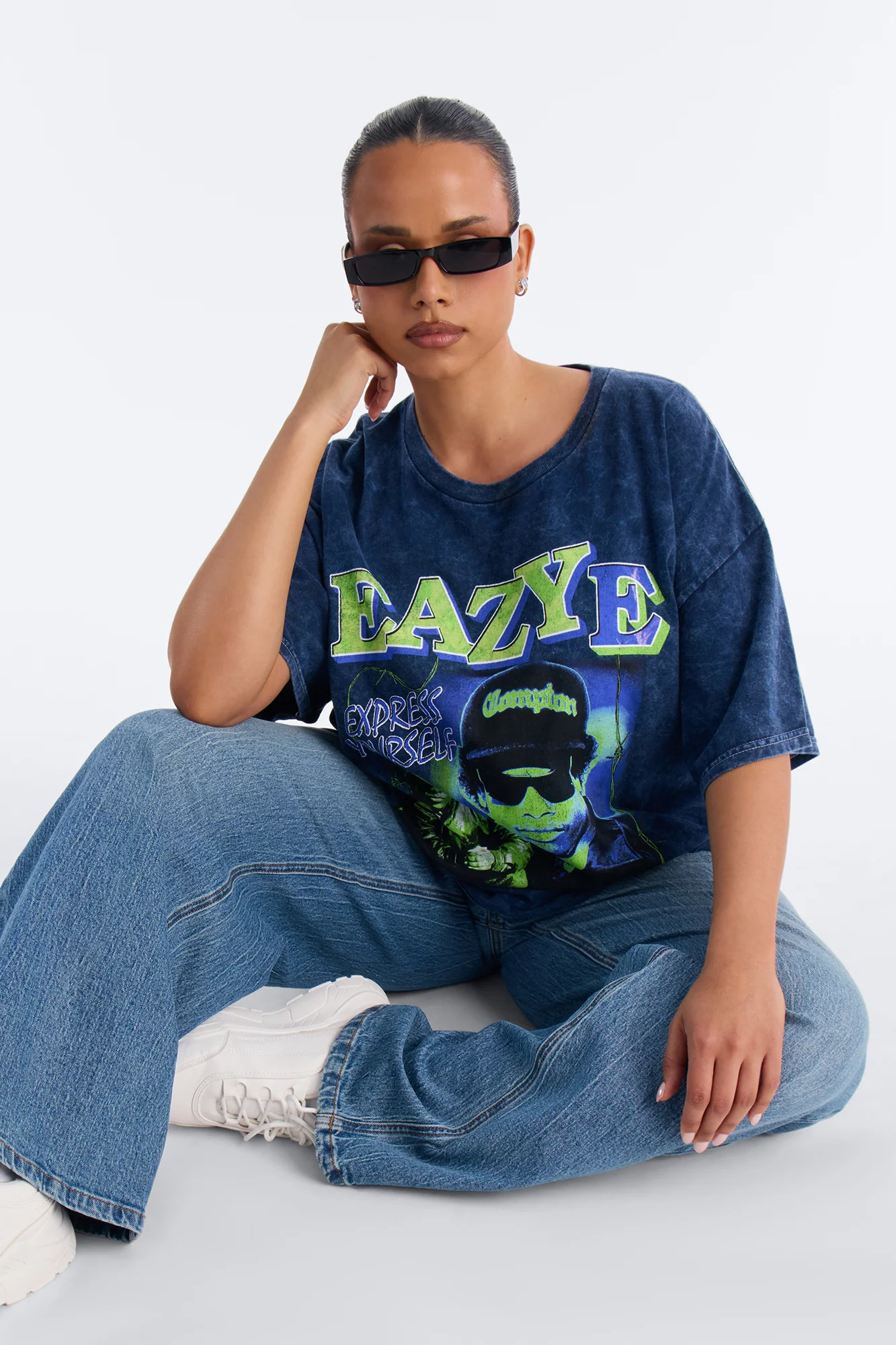EazyE Navy Washed Oversized Tee - Navy Wash - Image 8