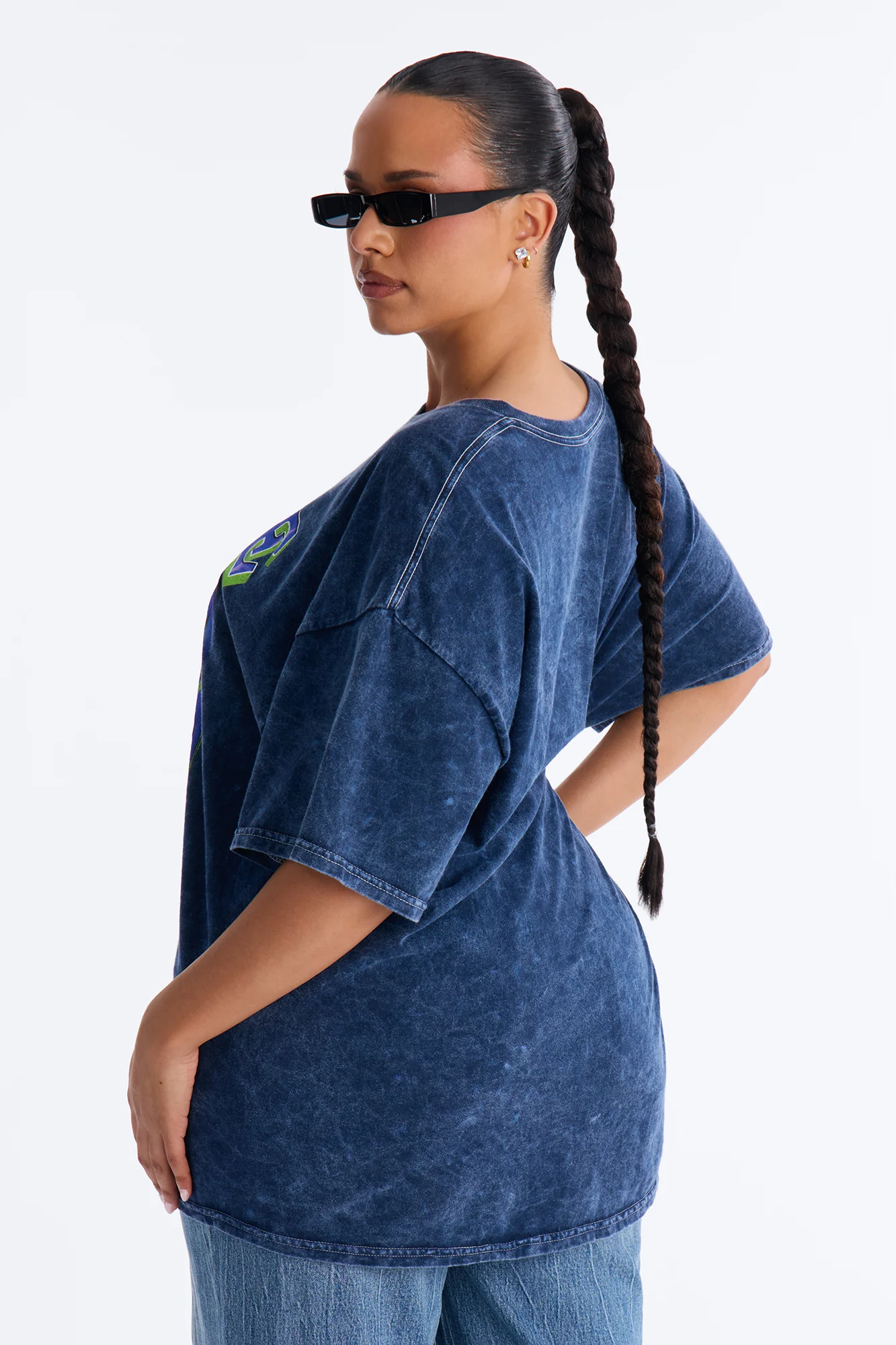 EazyE Navy Washed Oversized Tee - Navy Wash - Image 9