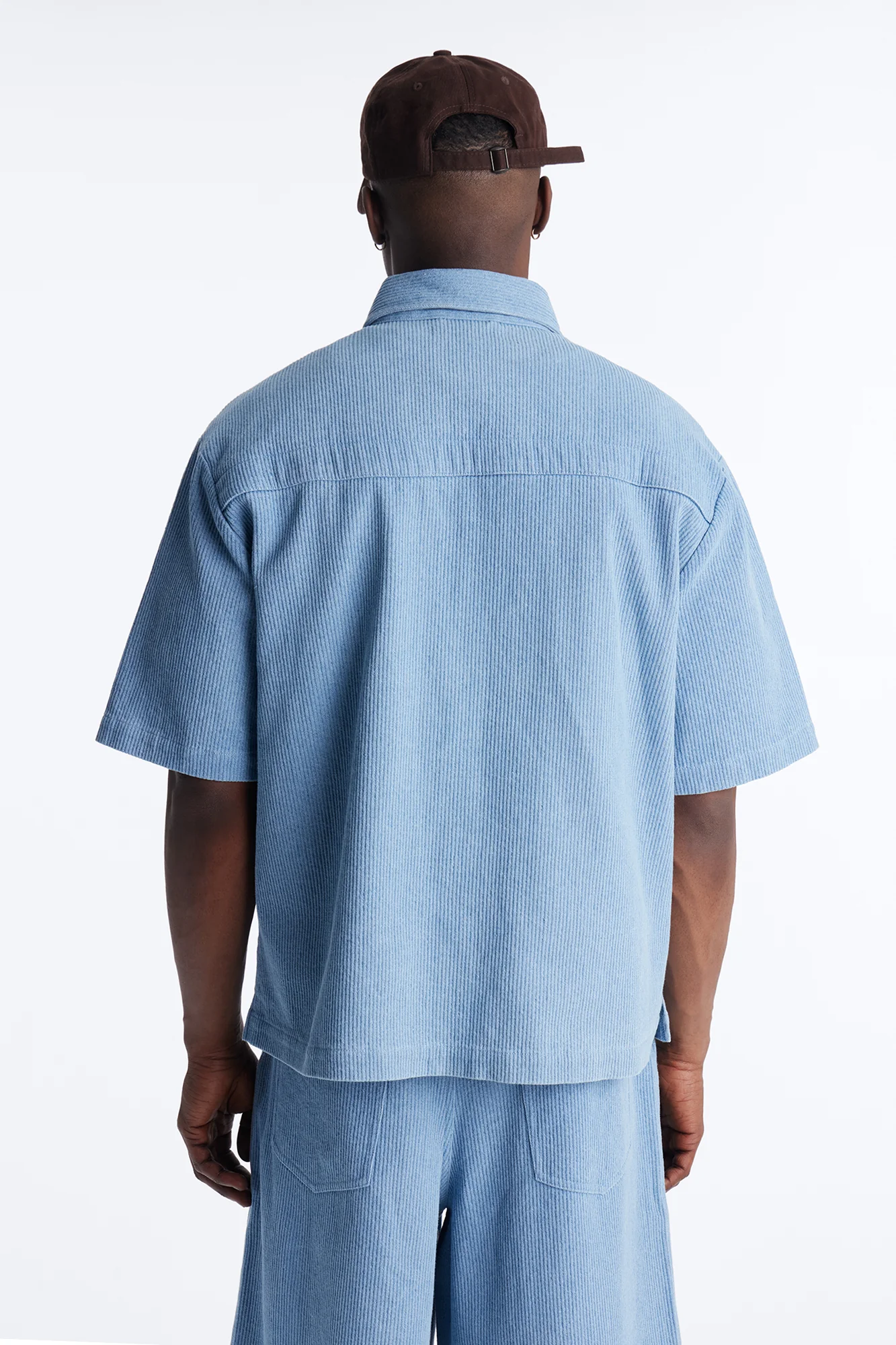 Echo Pulse Textured Button Up Shirt - Blue - Image 4