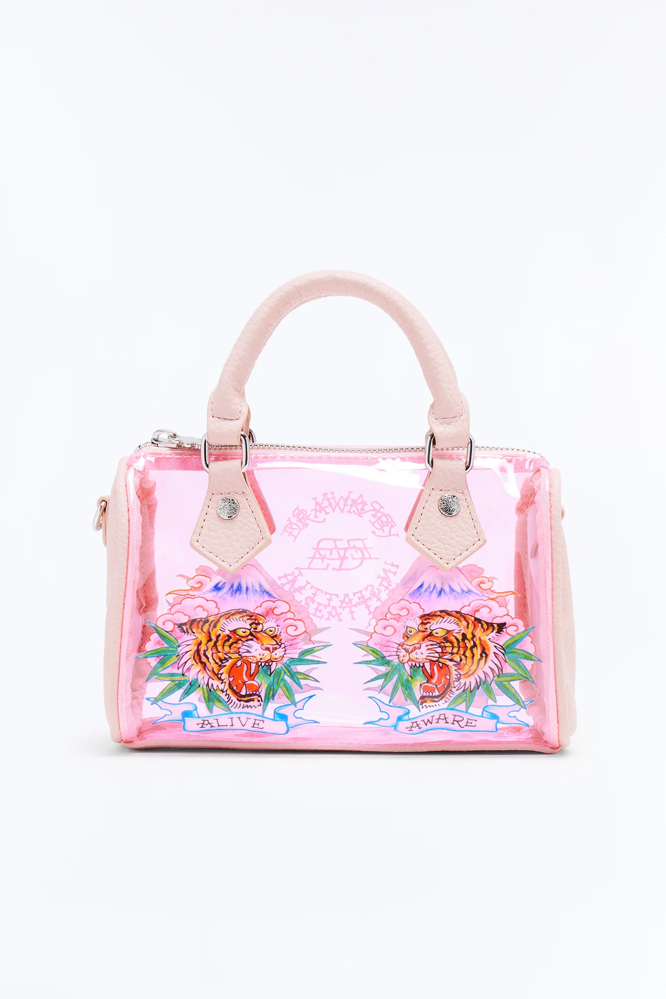 Ed Hardy Alive And Aware Clear Satchel Bag - Pink/combo - Image 3