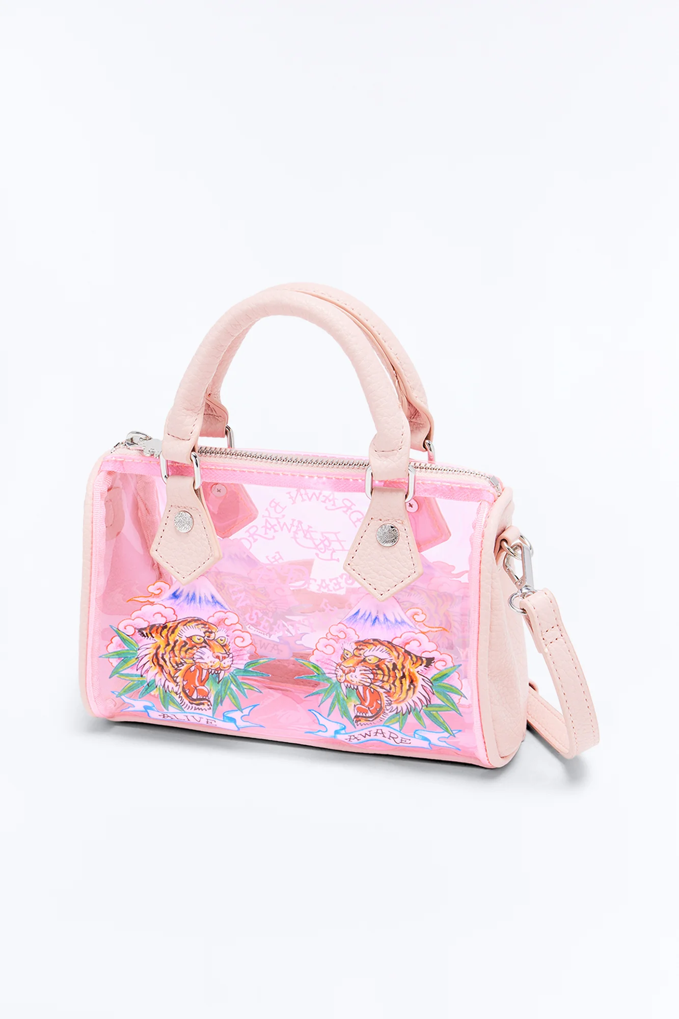 Ed Hardy Alive And Aware Clear Satchel Bag - Pink/combo - Image 4