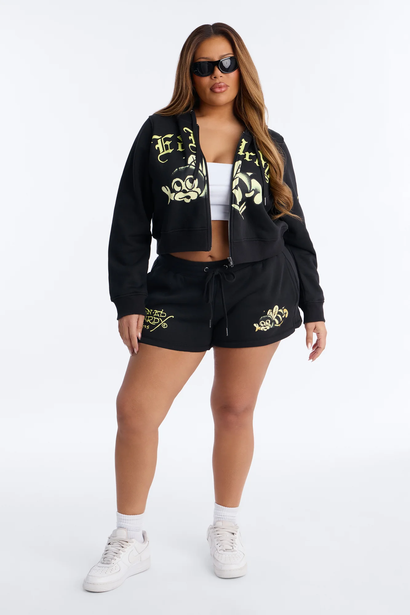 Ed Hardy Bumblebee Fleece Short Set - Black - Image 7