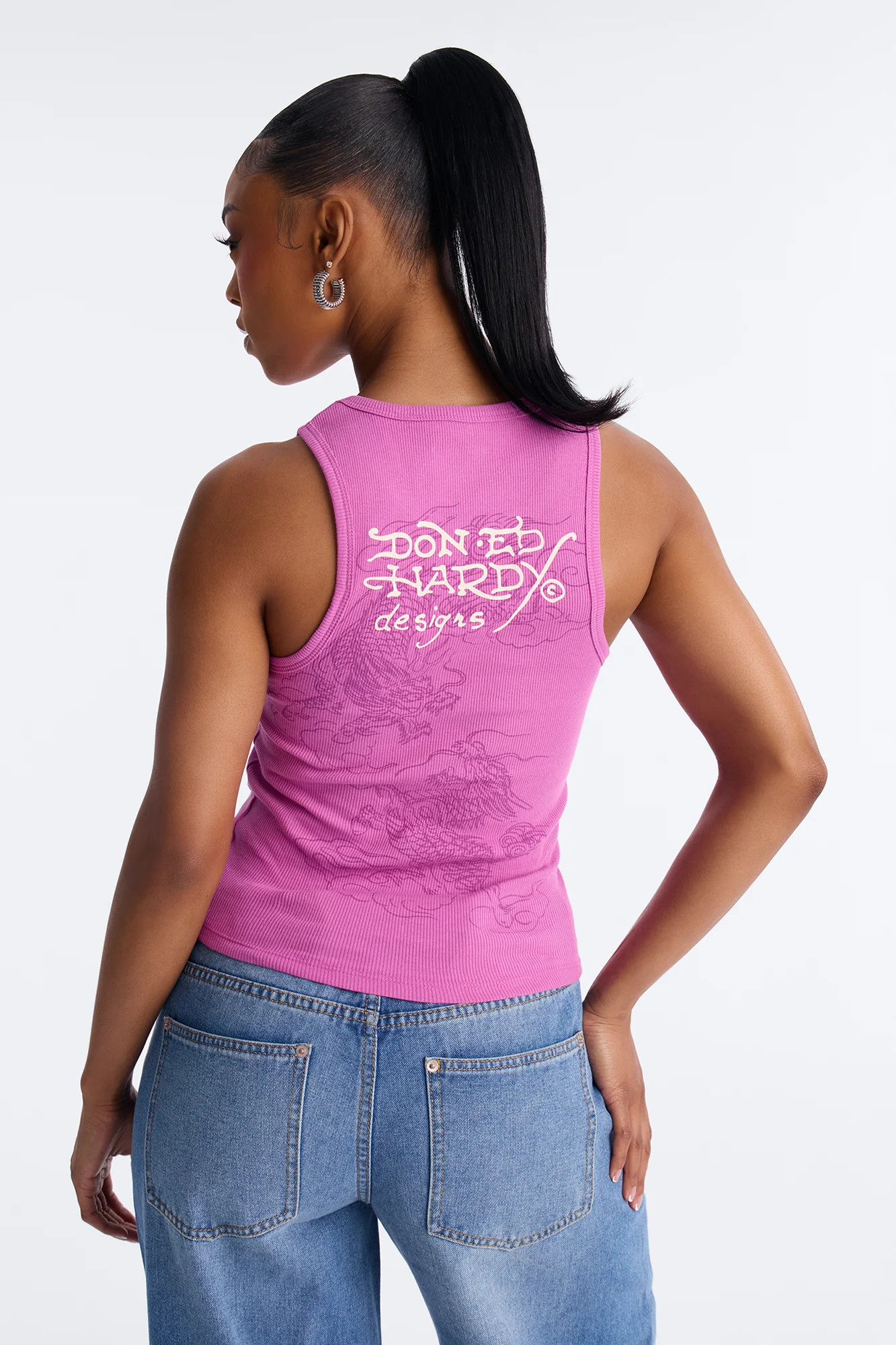Ed Hardy Diamond Spring Flower Tank Top - Pink - Image 4