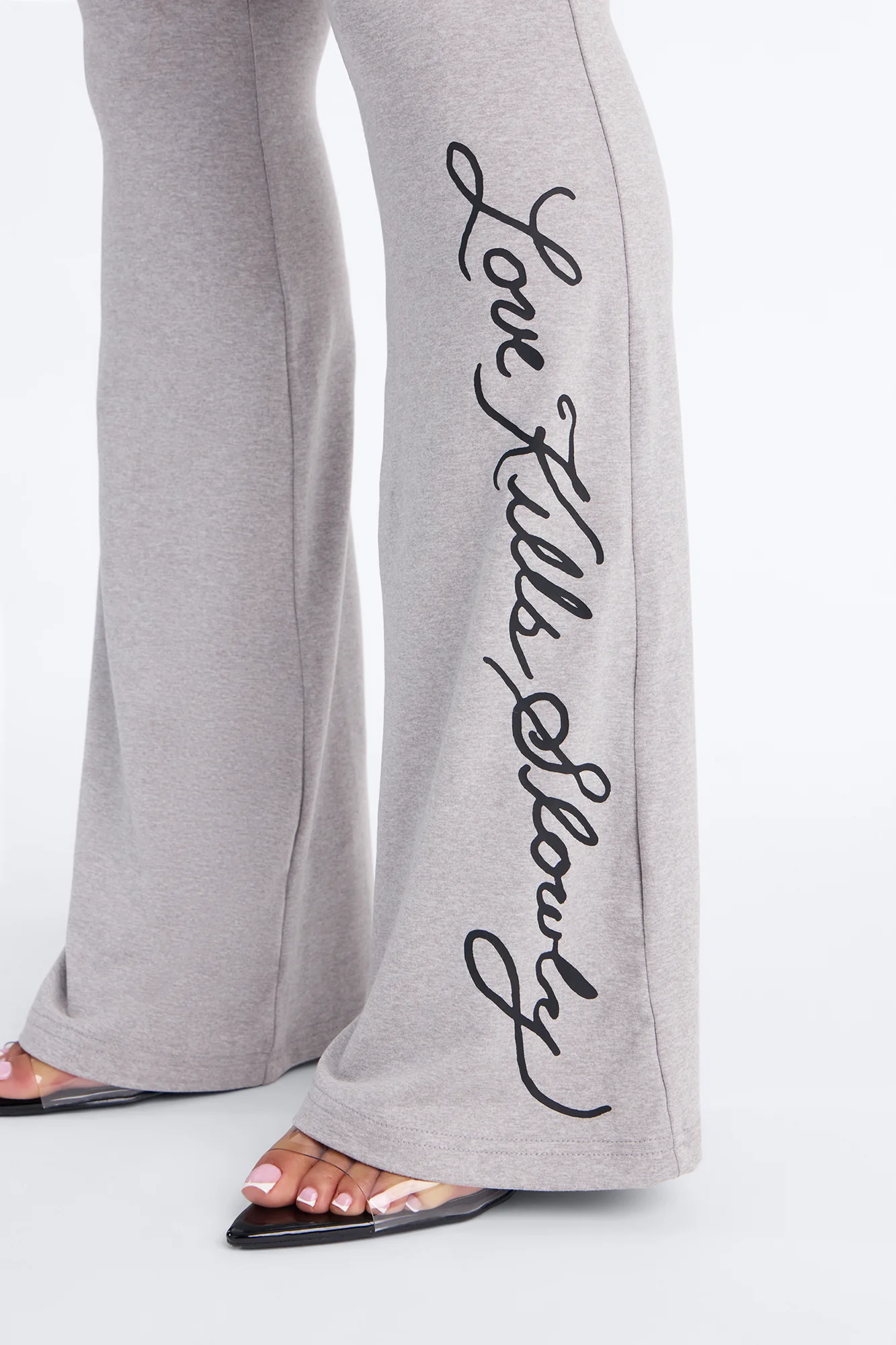Ed Hardy Keep The Faith Flare PJ Pant Set - Heather Grey - Image 4