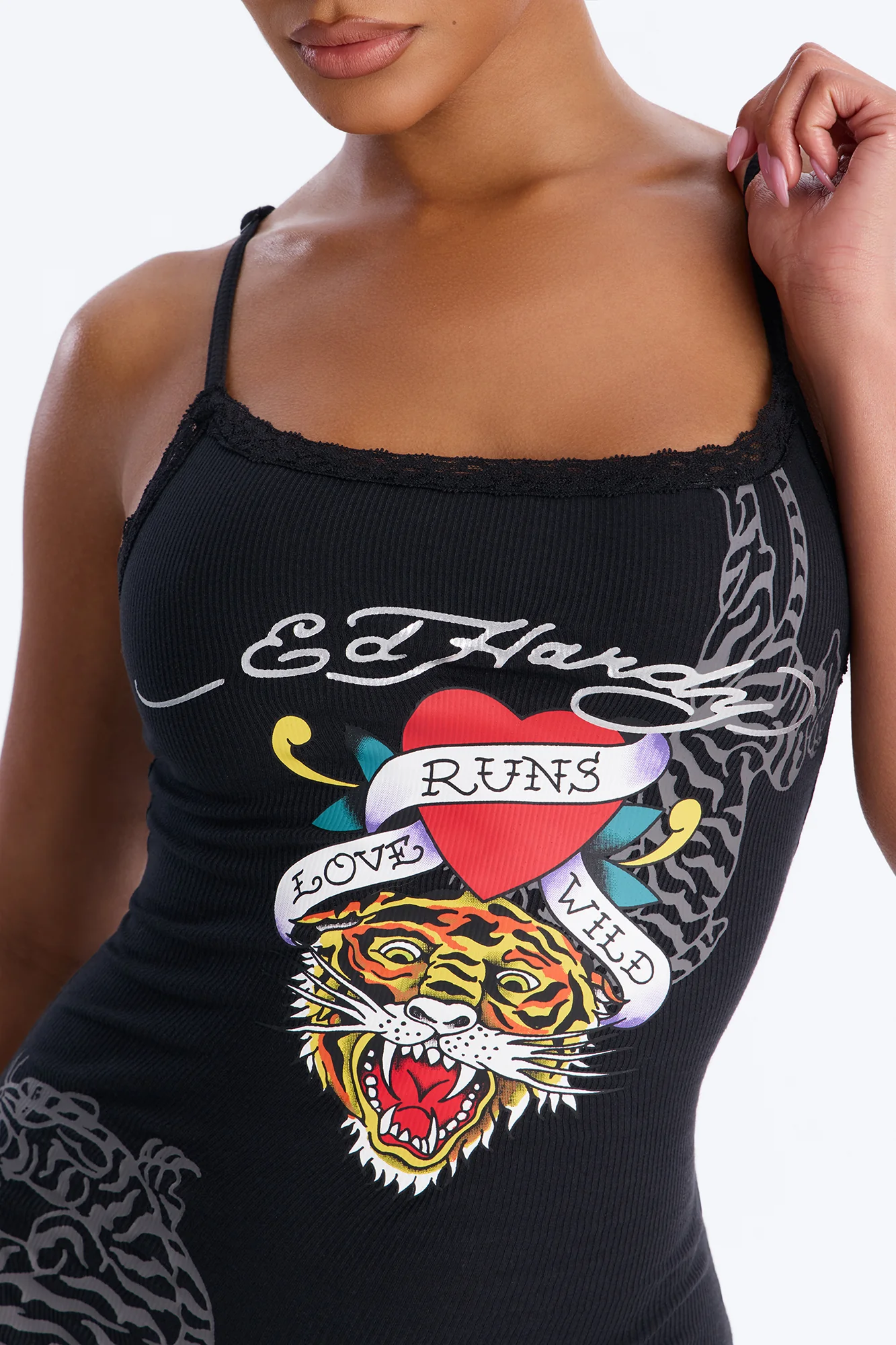 Ed Hardy Love Runs Wild PJ Romper - Black - Image 2