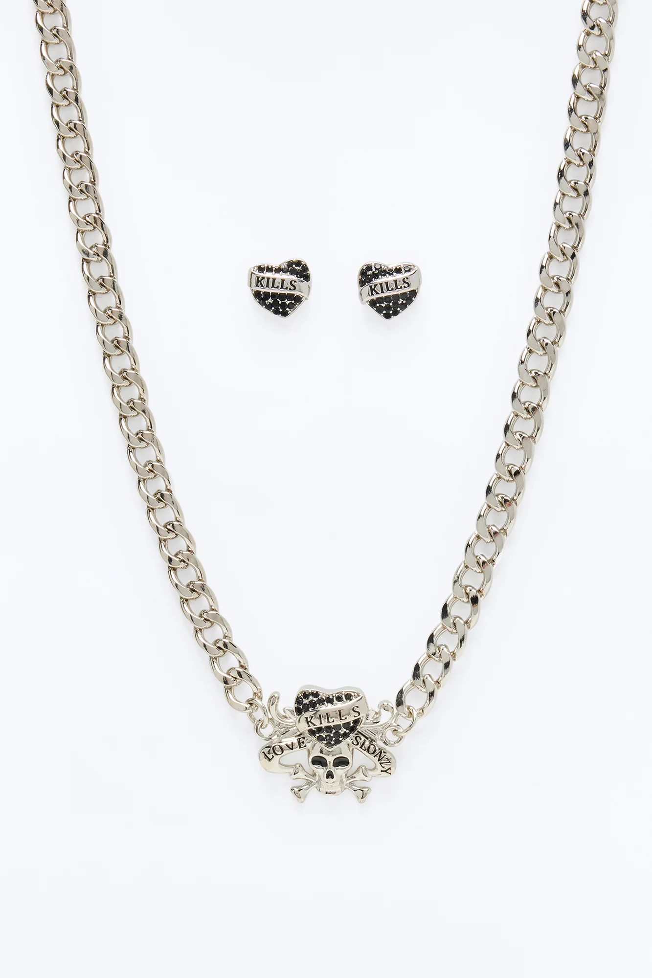 Ed Hardy Lovekill 2 Piece Jewelry Set - Silver - Image 4