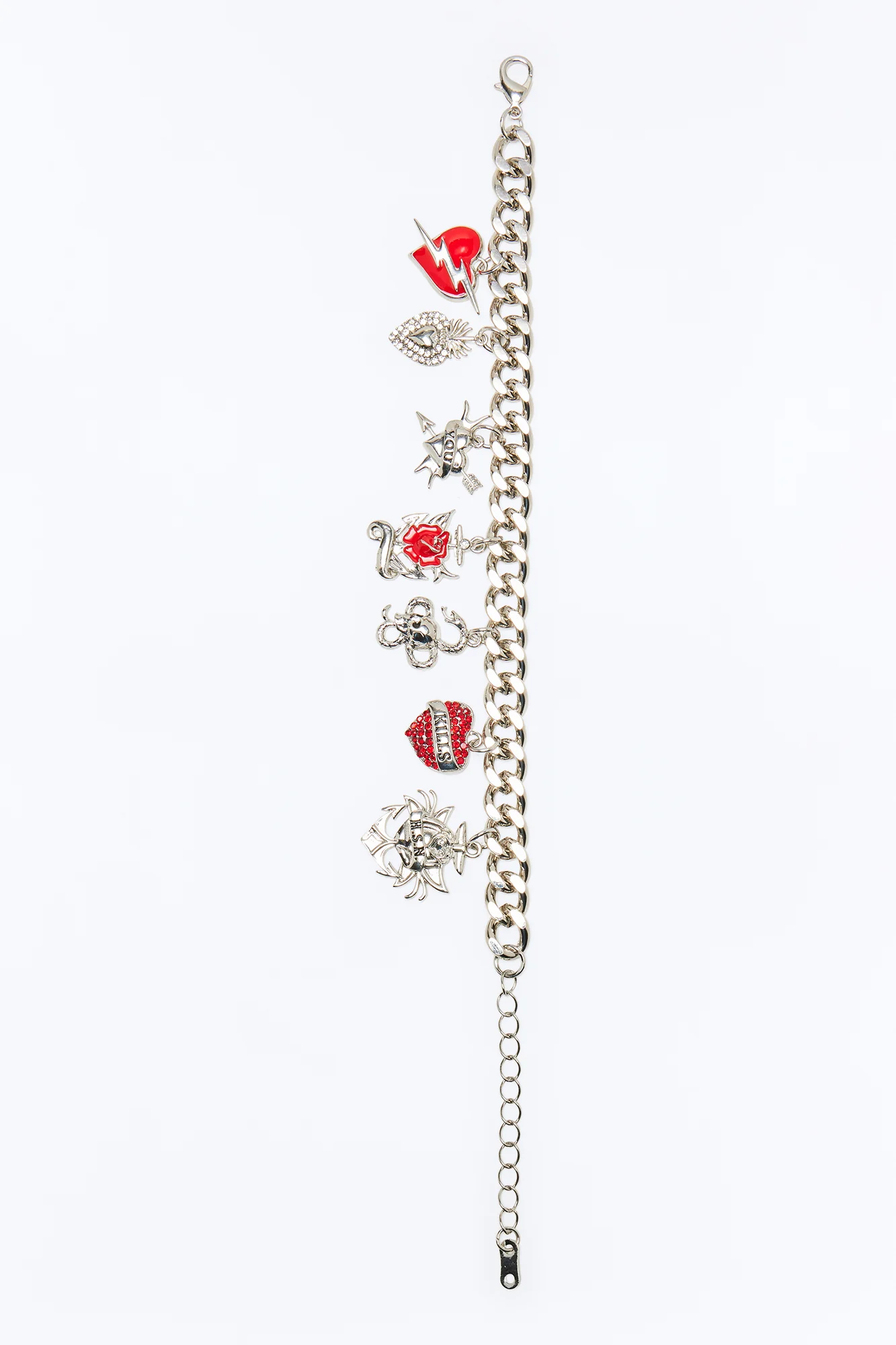 Ed Hardy Multi Heart Charm Bracelet - Silver - Image 3