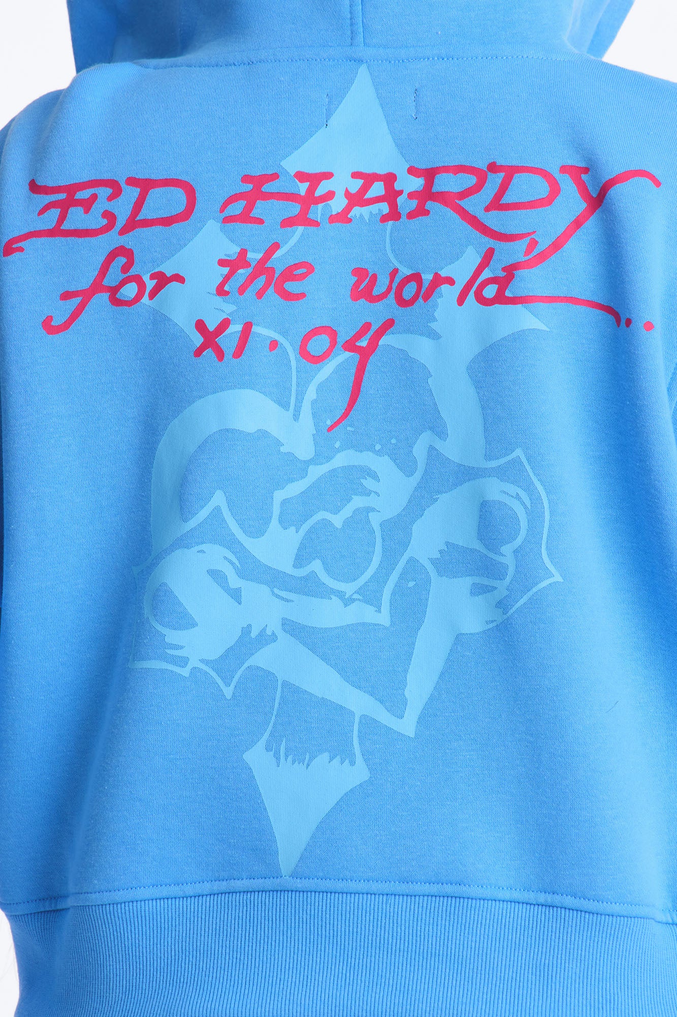 Ed Hardy Pink Flame Skull Fleece Short Set - Blue - Image 9