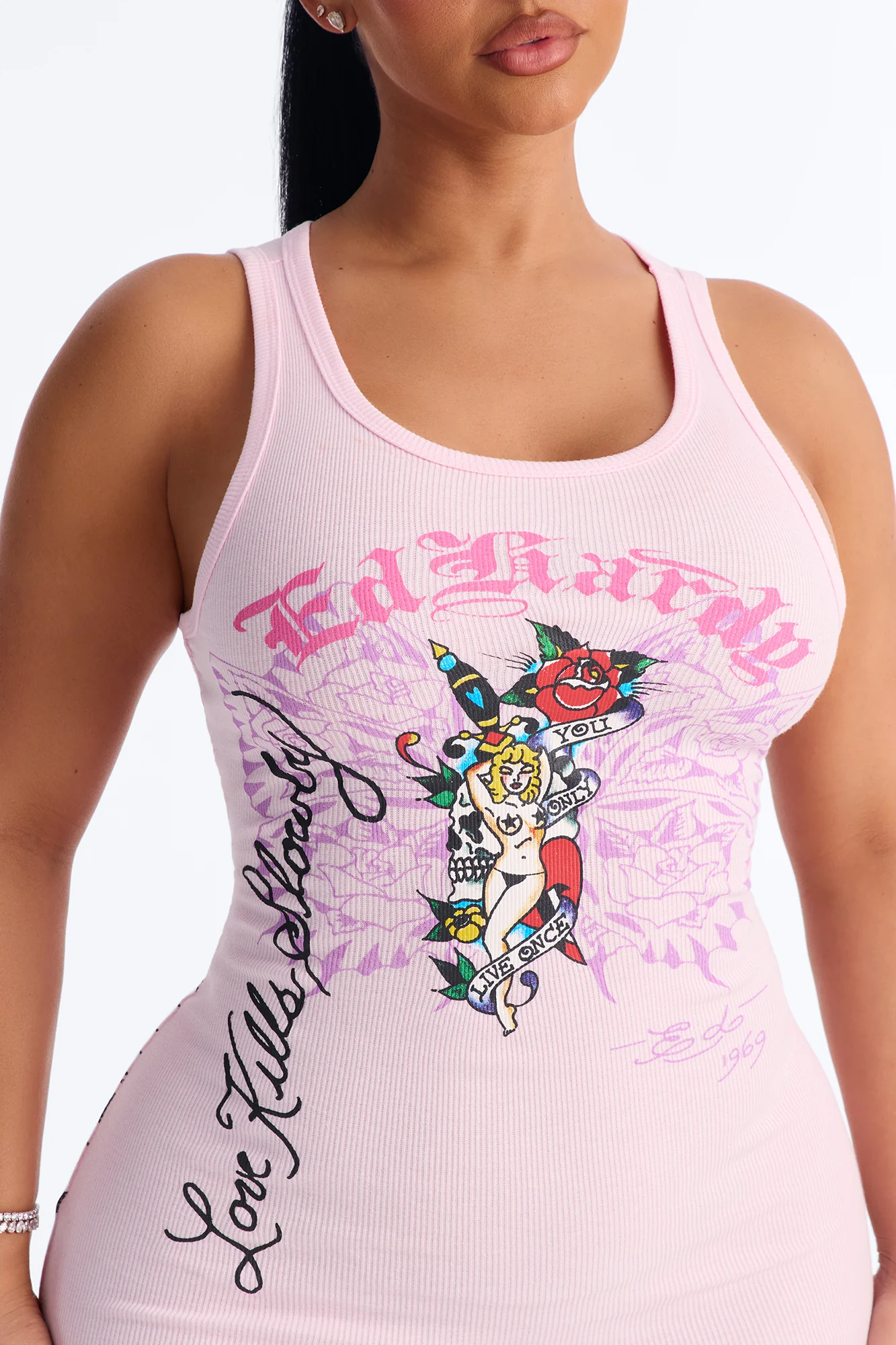 Ed Hardy Wild Woman Tank Mini Dress - Pink - Image 3