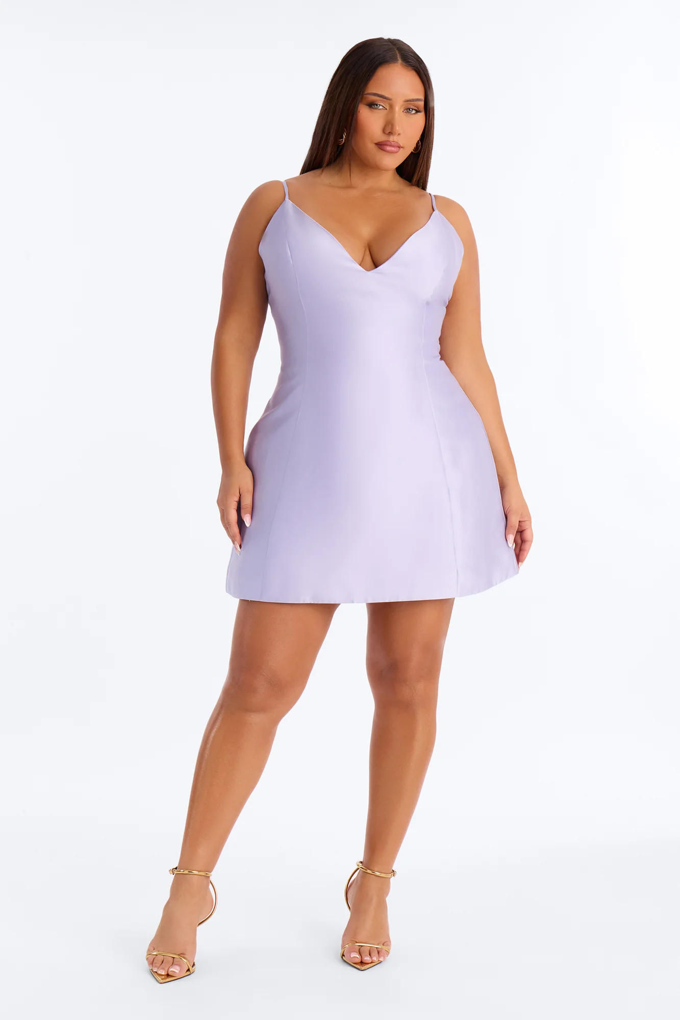 Eden A Line Taffeta Mini Dress - Lavender - Image 5