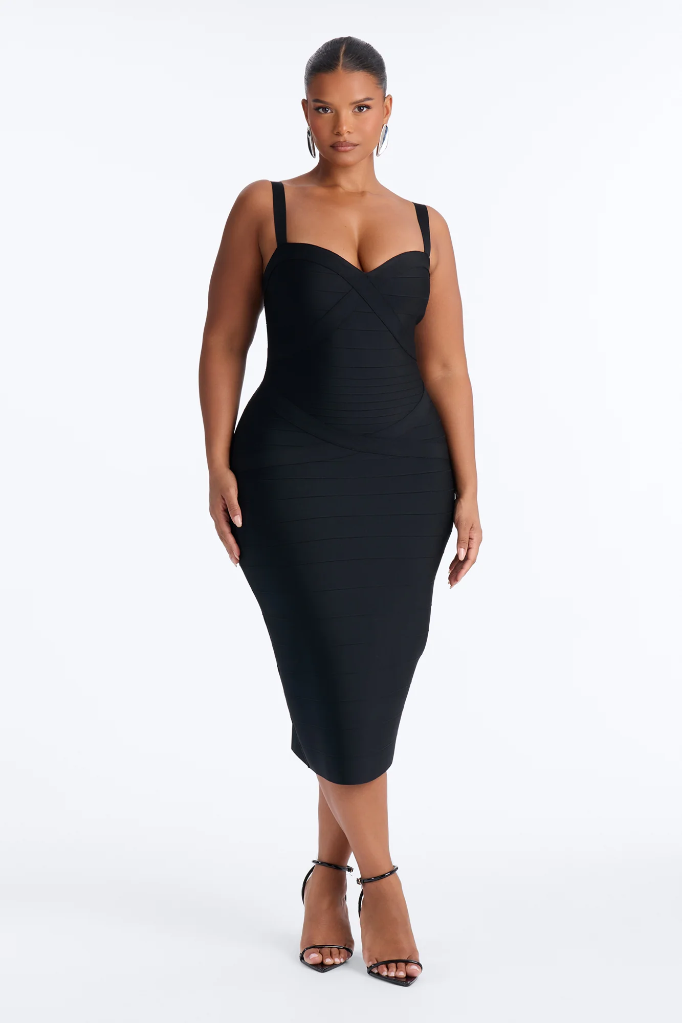 Eden Bandage Midi Dress - Black - Image 5