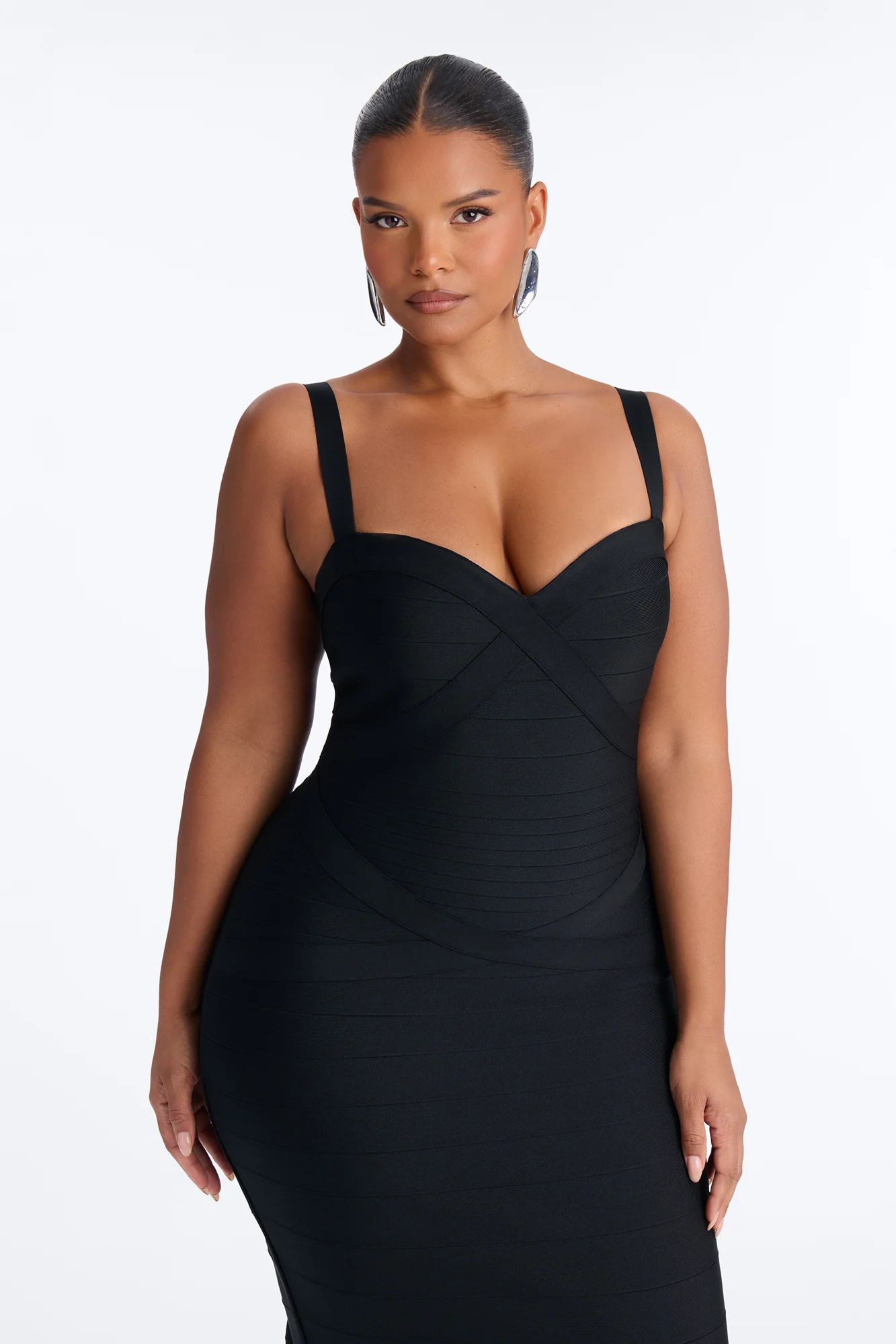Eden Bandage Midi Dress - Black - Image 6