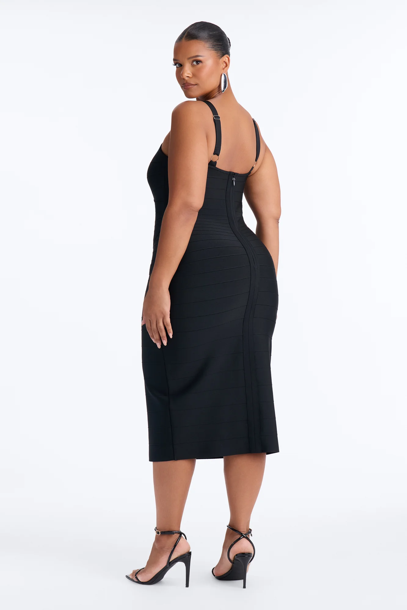 Eden Bandage Midi Dress - Black - Image 8