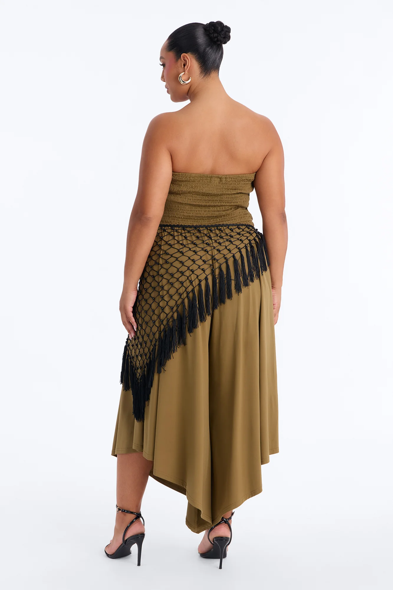 Effortless Daydream Jumpsuit And Scarf Set - Olive - Image 8