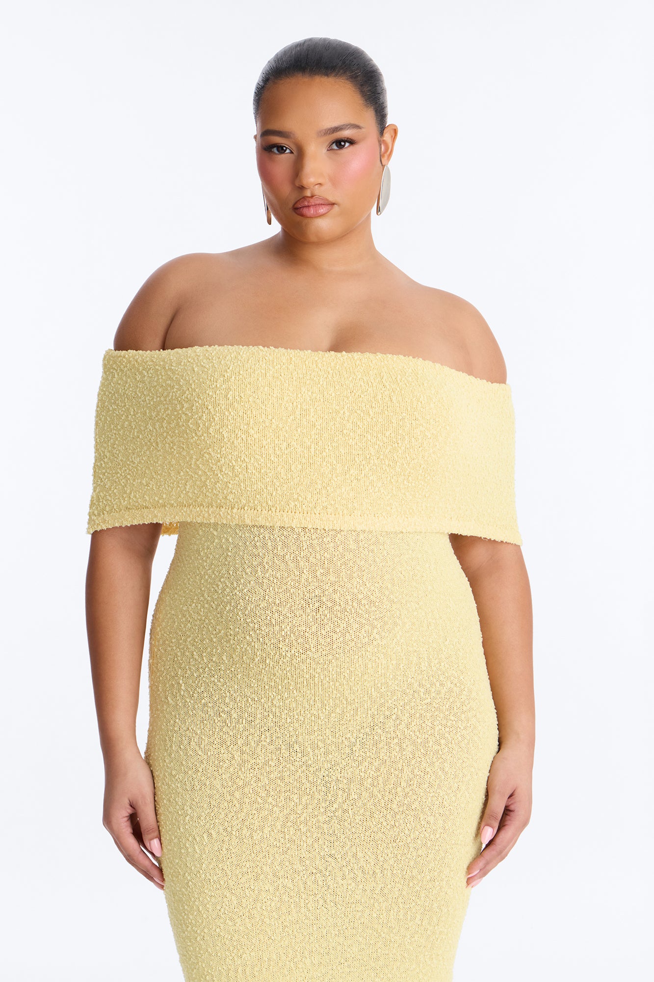 Effortless Edge Sweater Maxi Dress - Yellow - Image 7
