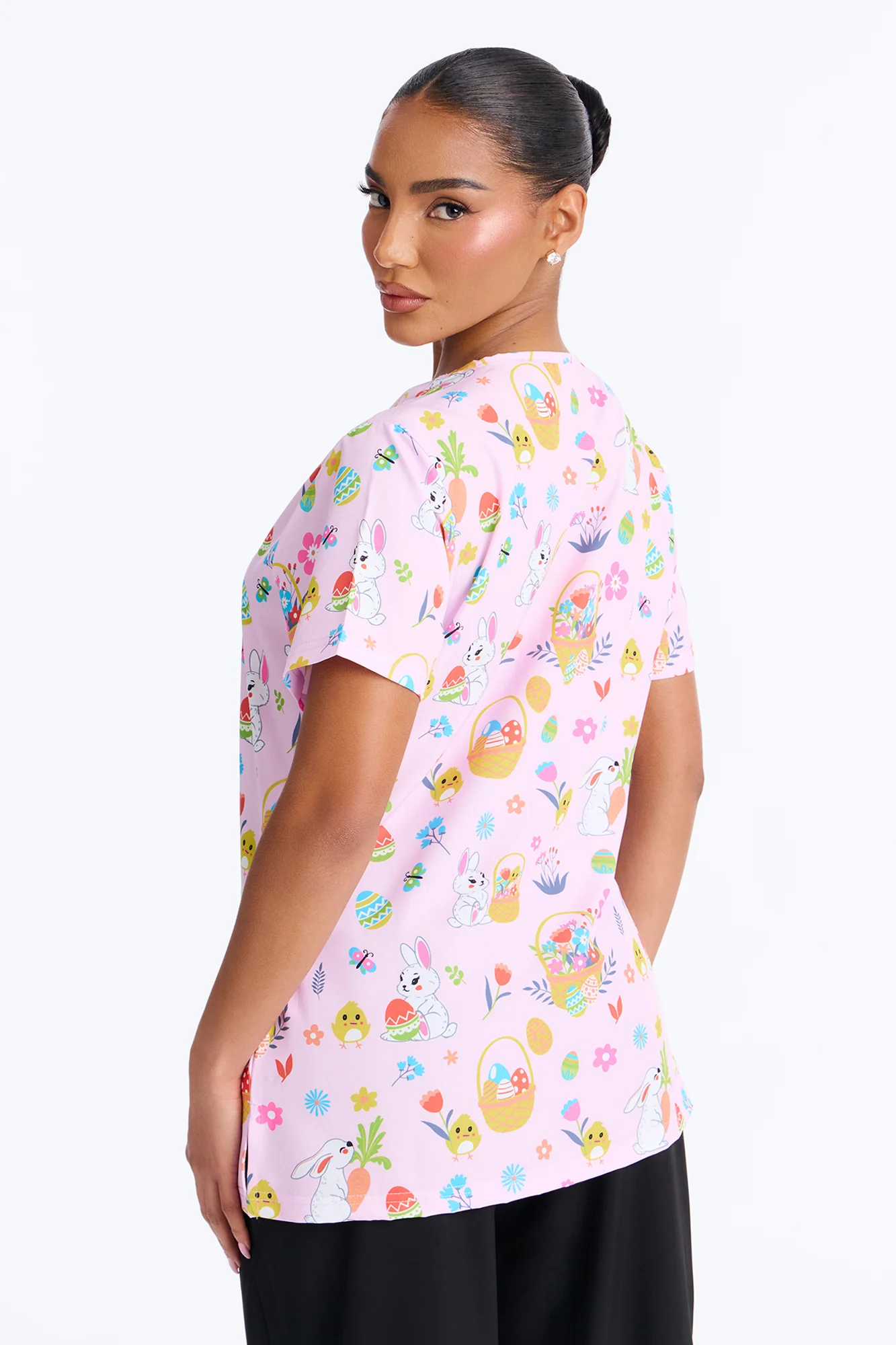Egg Hunt Scrub Top - Pink/combo - Image 3