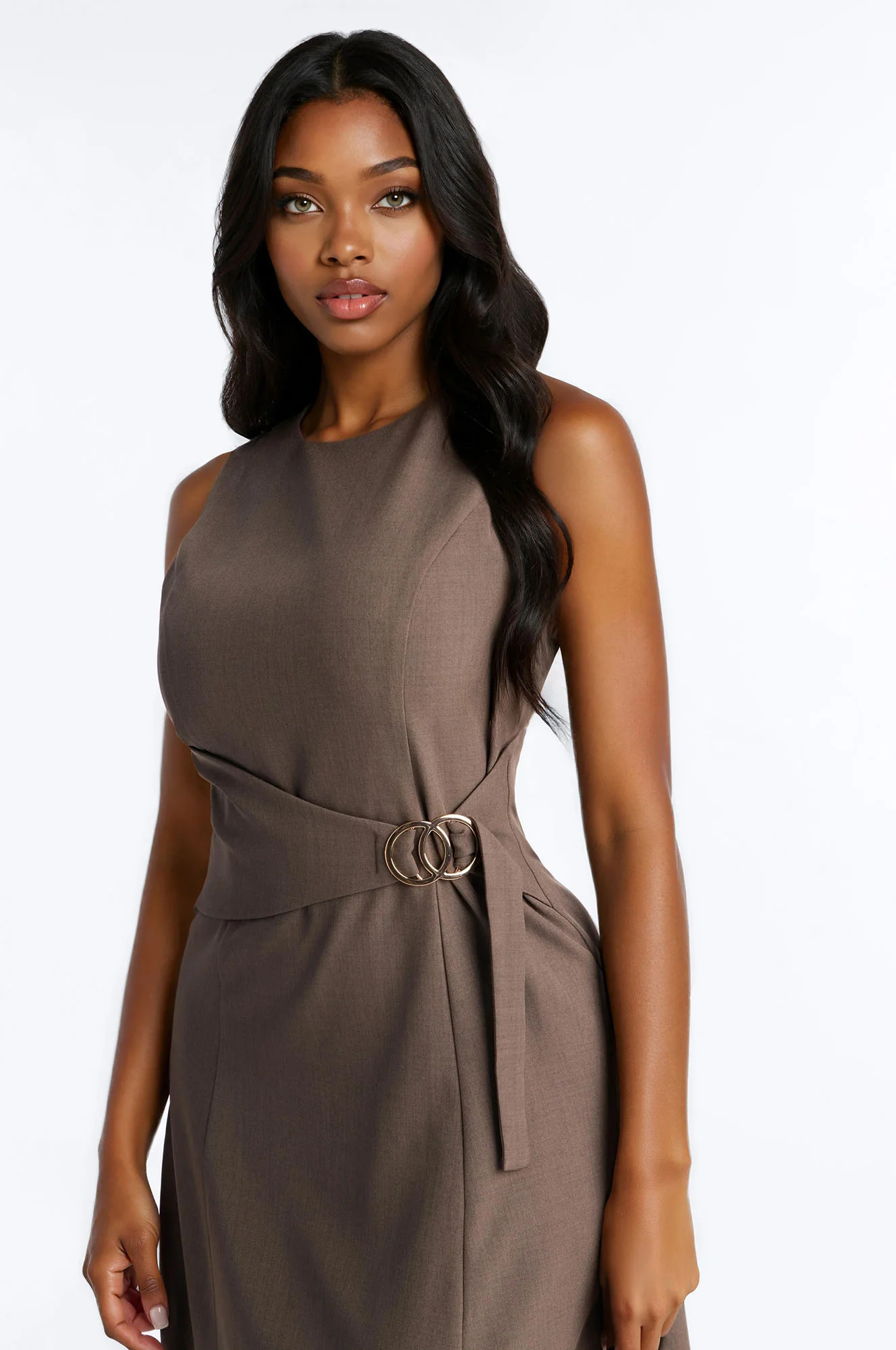 Elaine Tied Midi Dress - Charcoal - Image 2