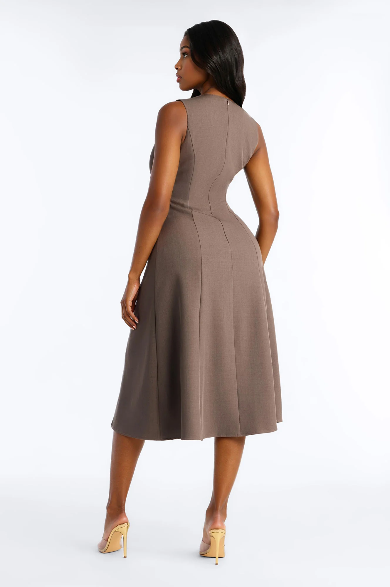 Elaine Tied Midi Dress - Charcoal - Image 4