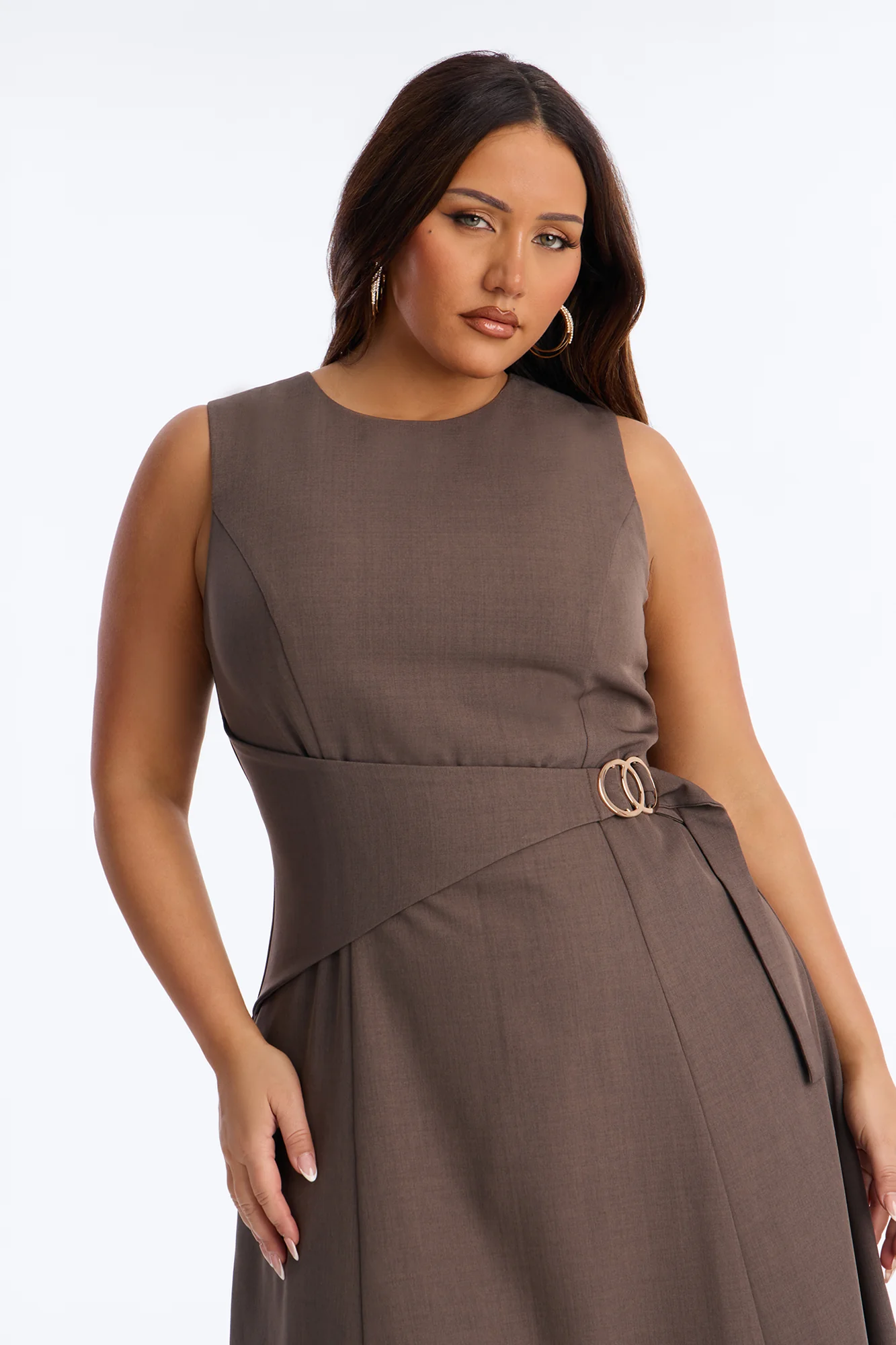 Elaine Tied Midi Dress - Charcoal - Image 6