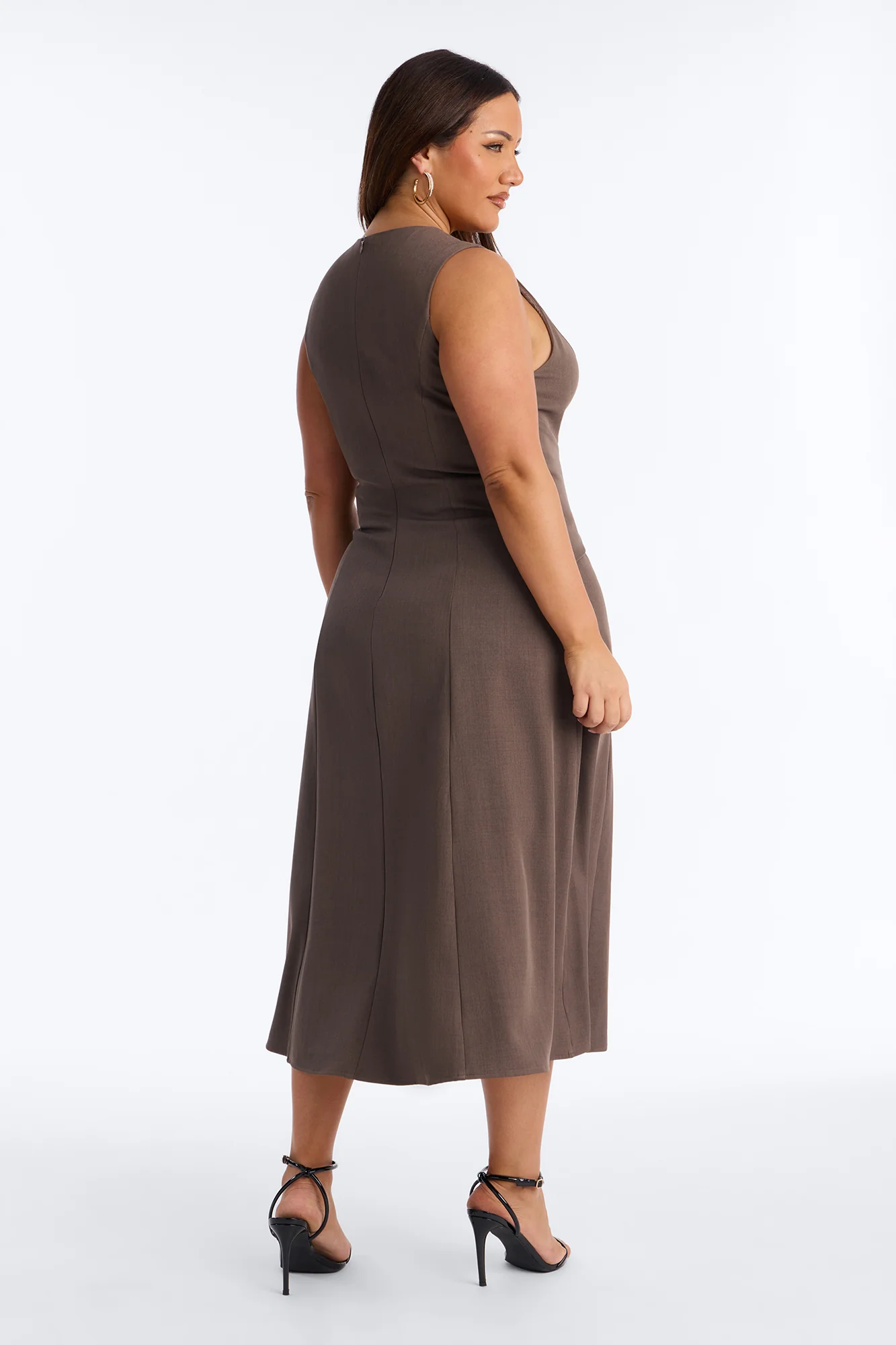 Elaine Tied Midi Dress - Charcoal - Image 8