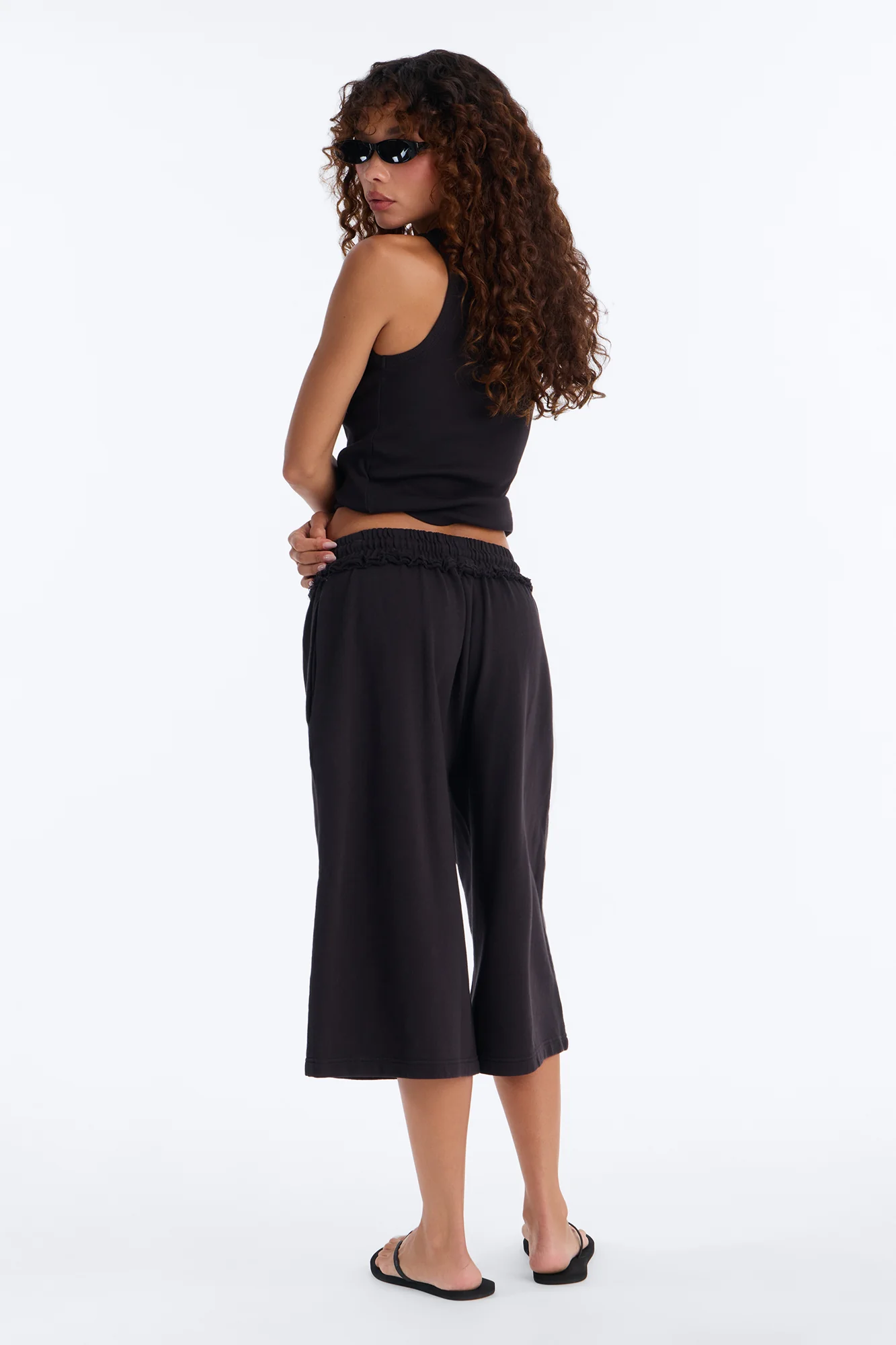Electric Bombshell Ribbed Tank Top - Charcoal - Image 4