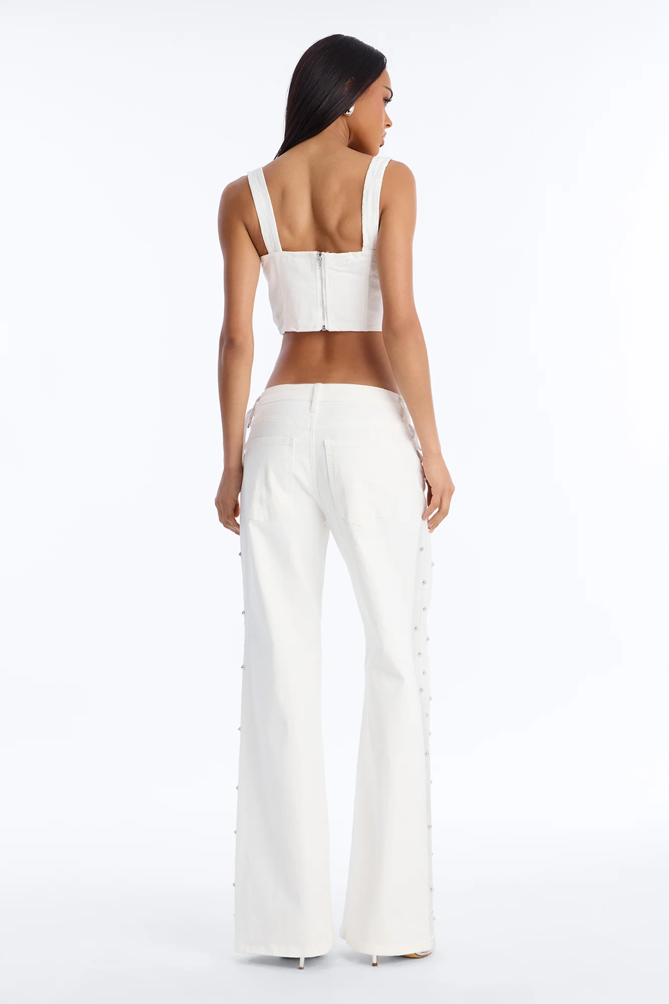Electric Muse Studded Pant Set - White - Image 5