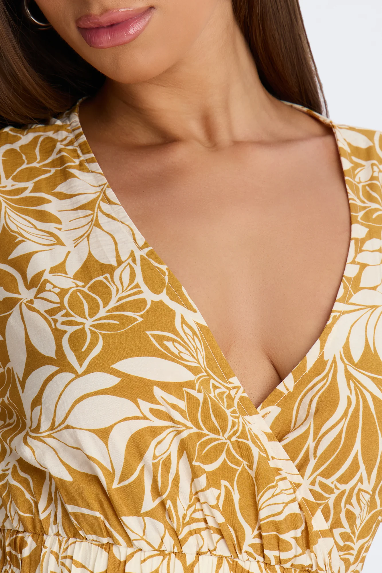 Elena Printed Midi Dress - Chartreuse - Image 3