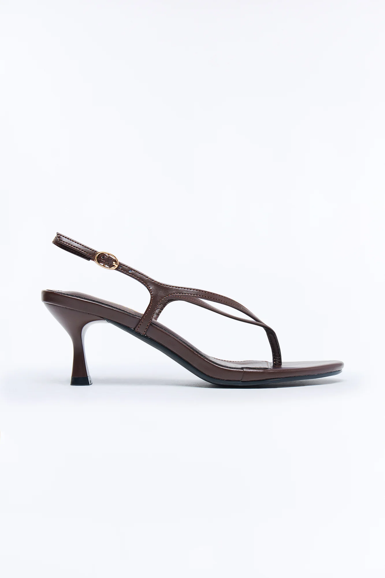 Elettra Thong Slingback Heels - Chocolate - Image 2