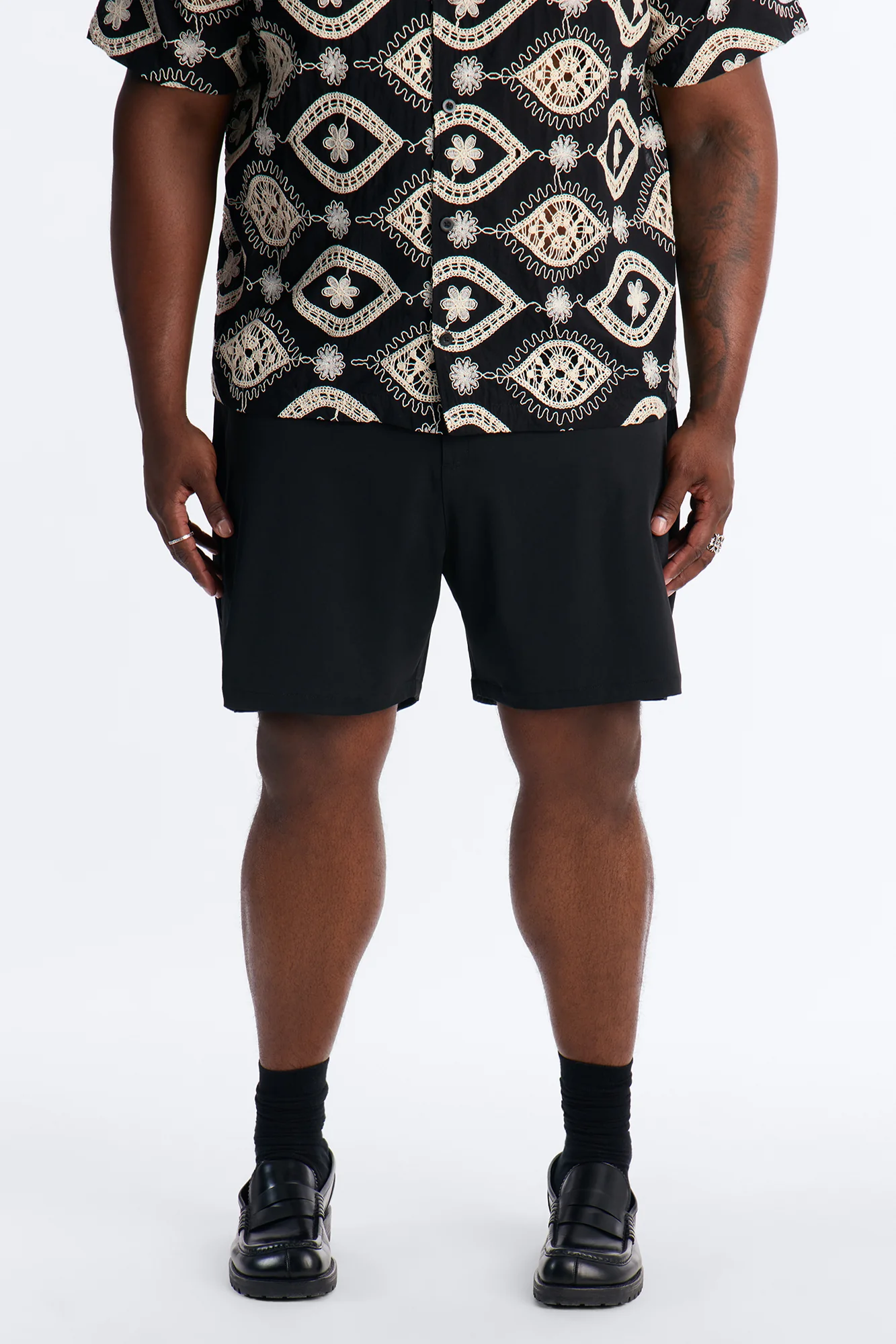 Elevated Stretch Trouser Swim Trunk 6″ - Black - Image 5