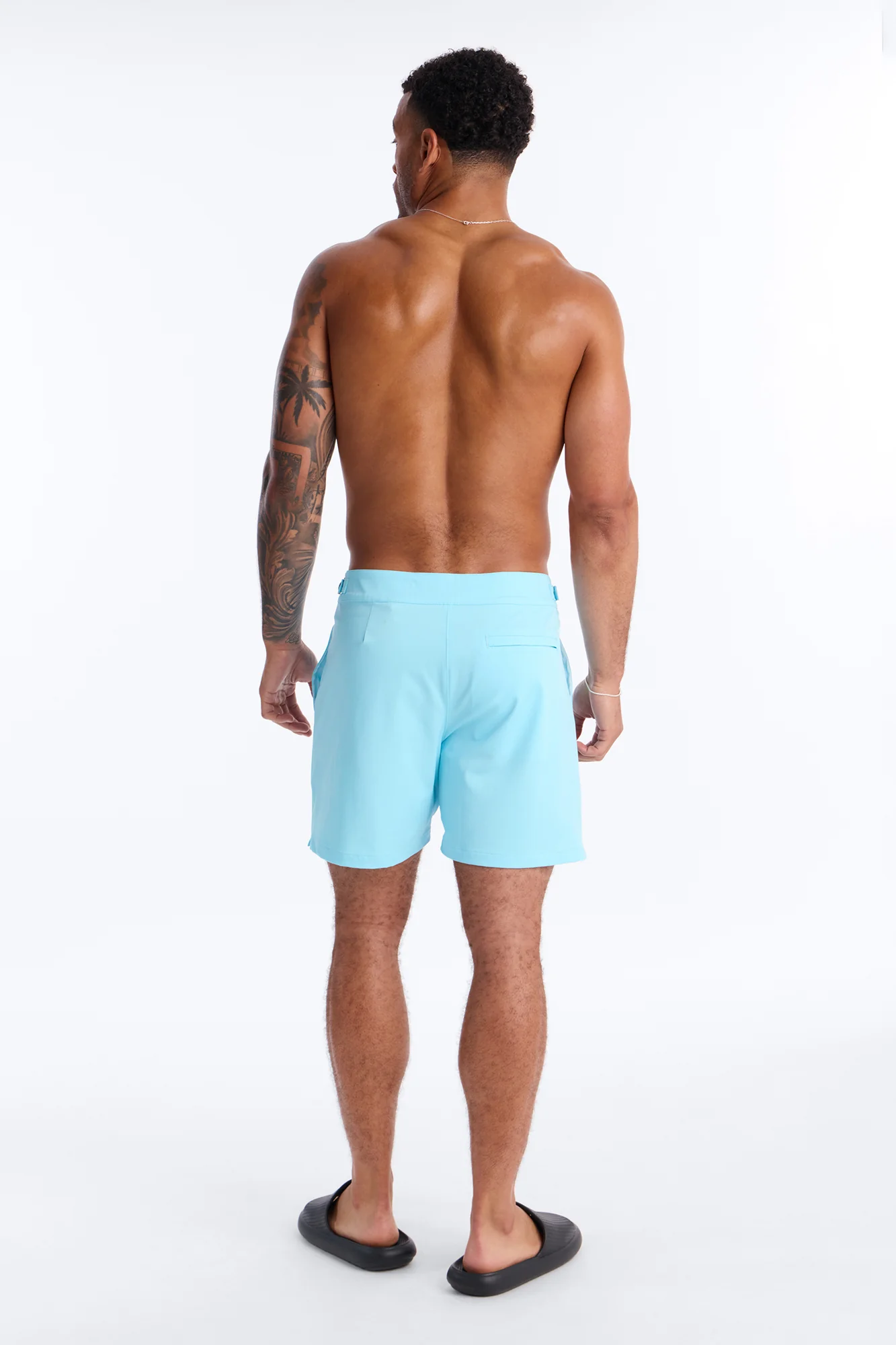 Elevated Stretch Trouser Swim Trunk 6″ - Light Blue - Image 4