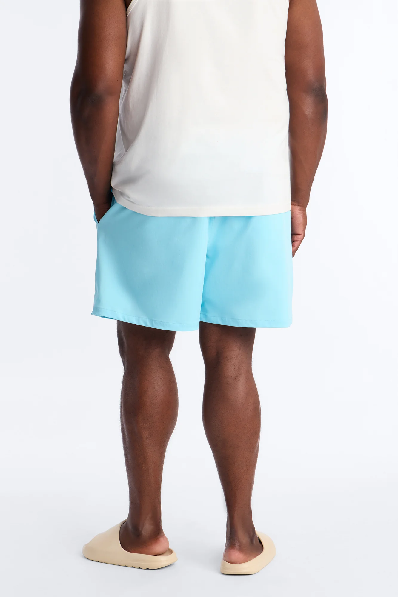 Elevated Stretch Trouser Swim Trunk 6″ - Light Blue - Image 9